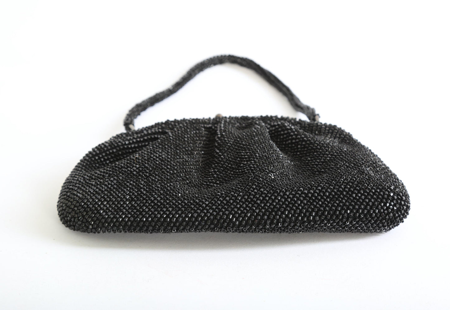 Vintage 1960s black beaded purse