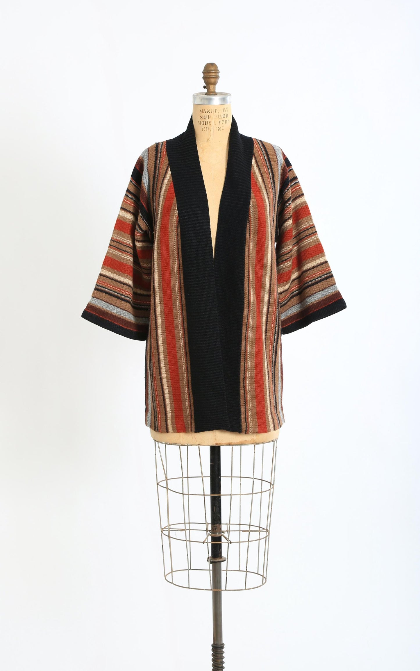 Vintage 1970s striped knit cardigan sweater