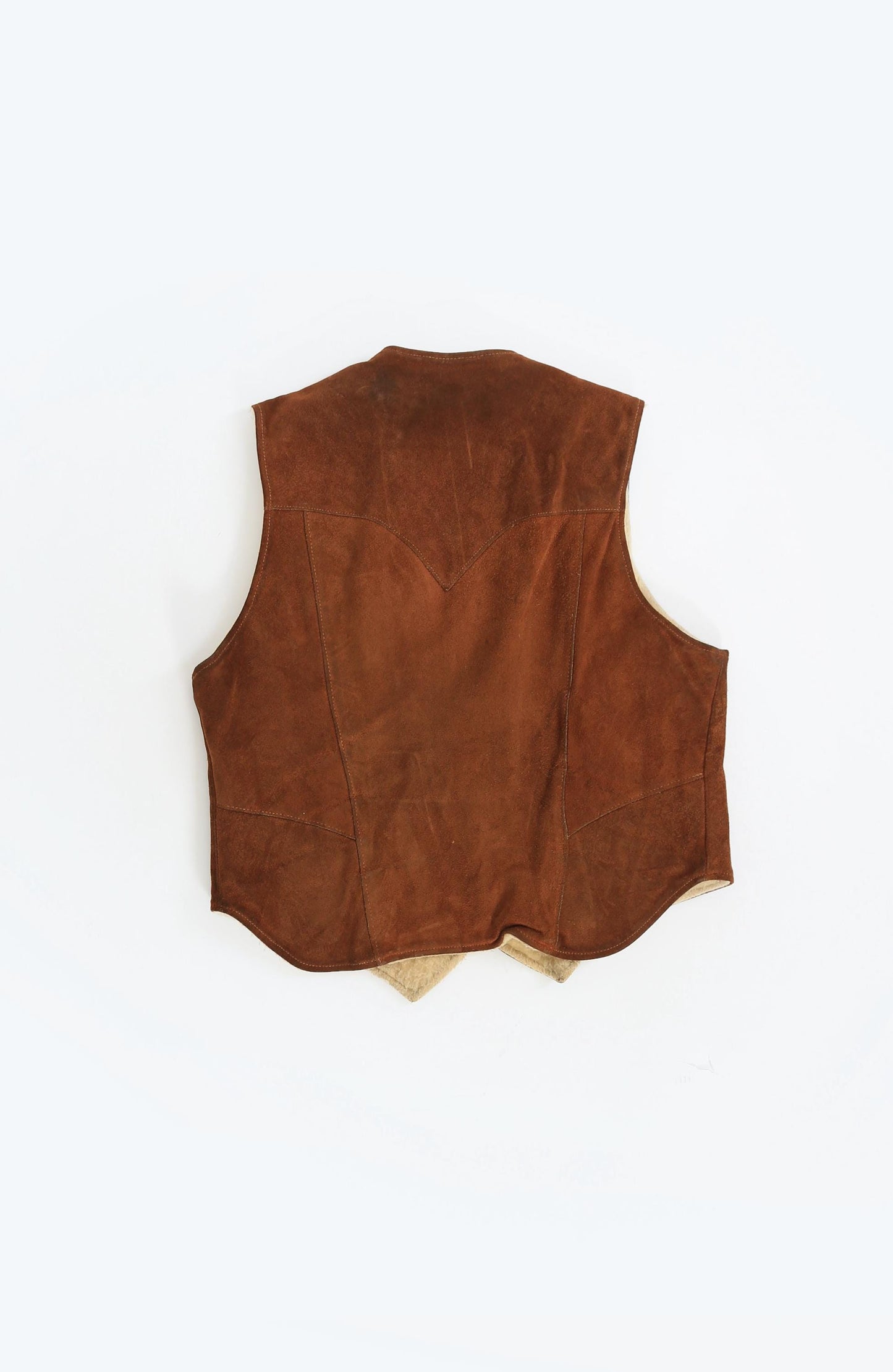 Vintage 70s Ranchwear Sportswear NFL linebacker brown suede leather vest