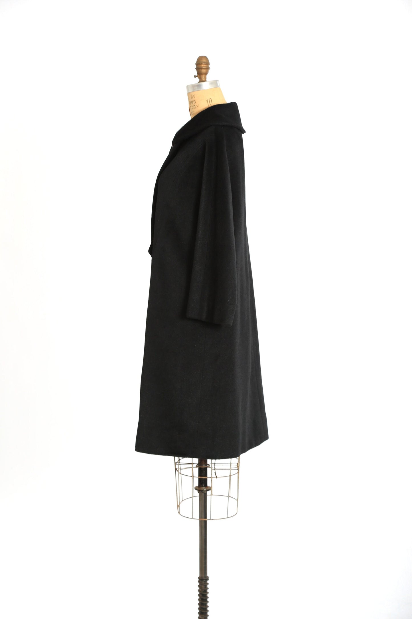 Vintage 50s black mohair wool coat