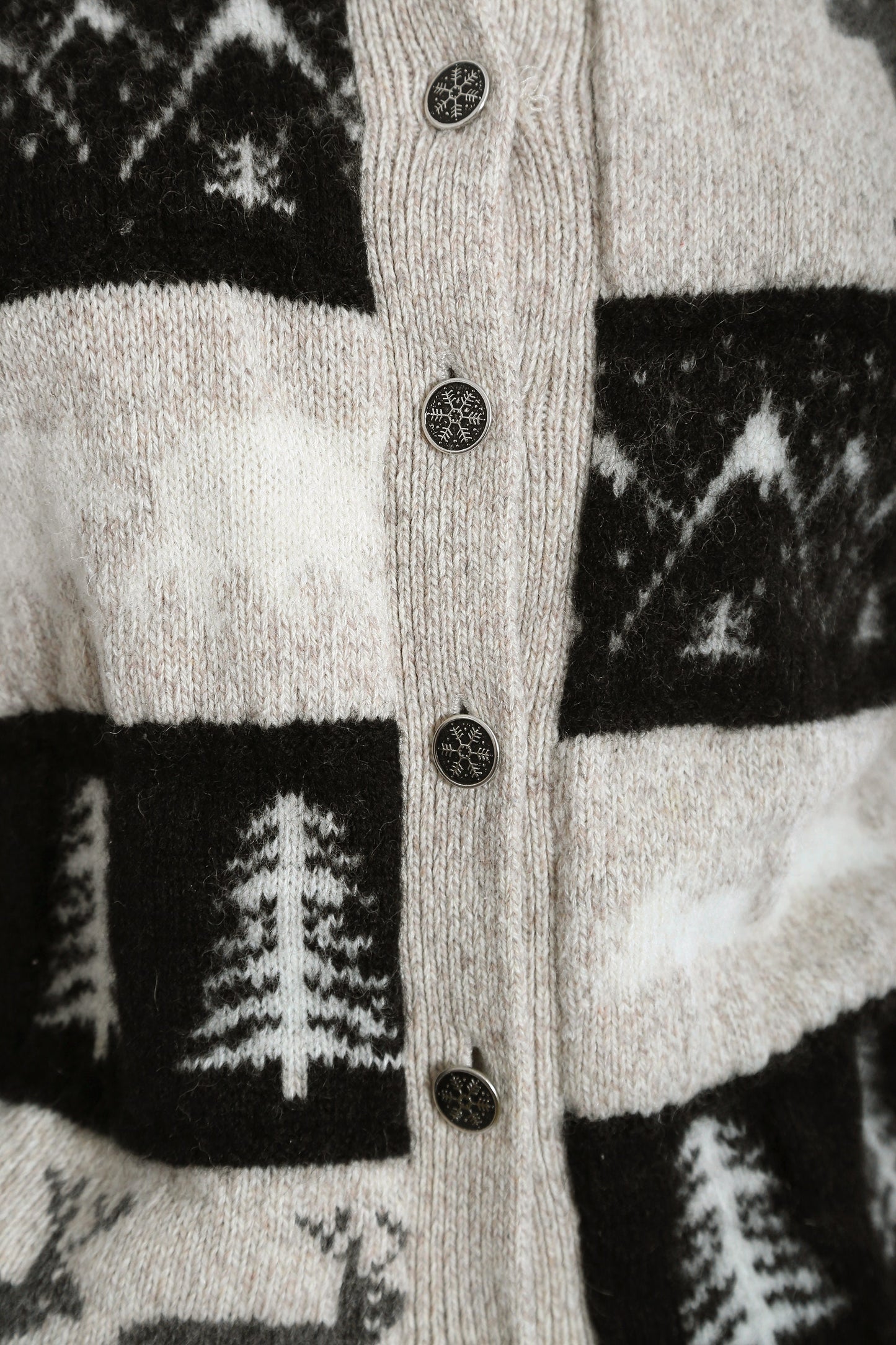 Woodland knit sweater | Vintage 80s Eddie Bauer Snowflake moose red wool blend Christmas cardigan sweater