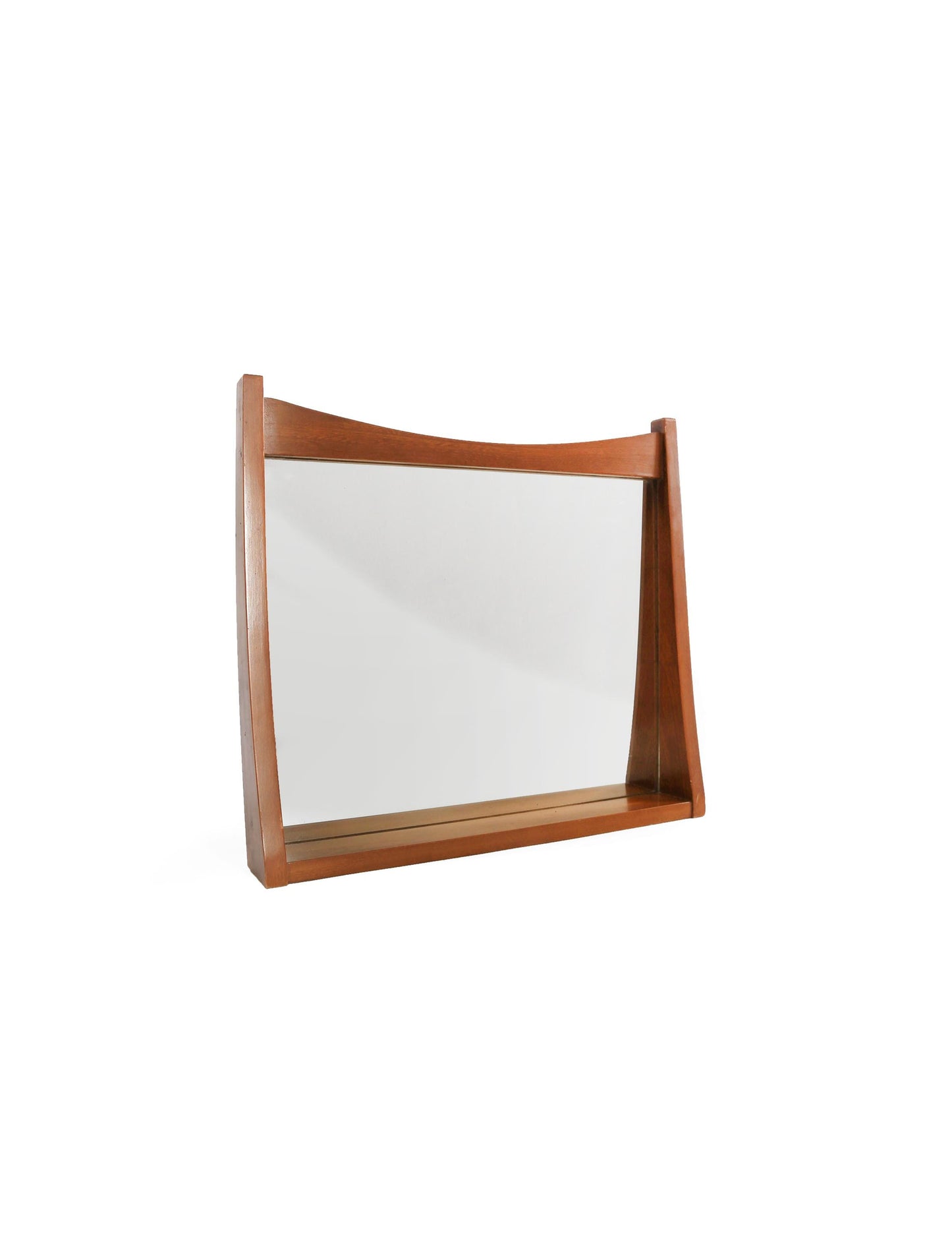 Vintage Mid Century Modern table top wood mirror