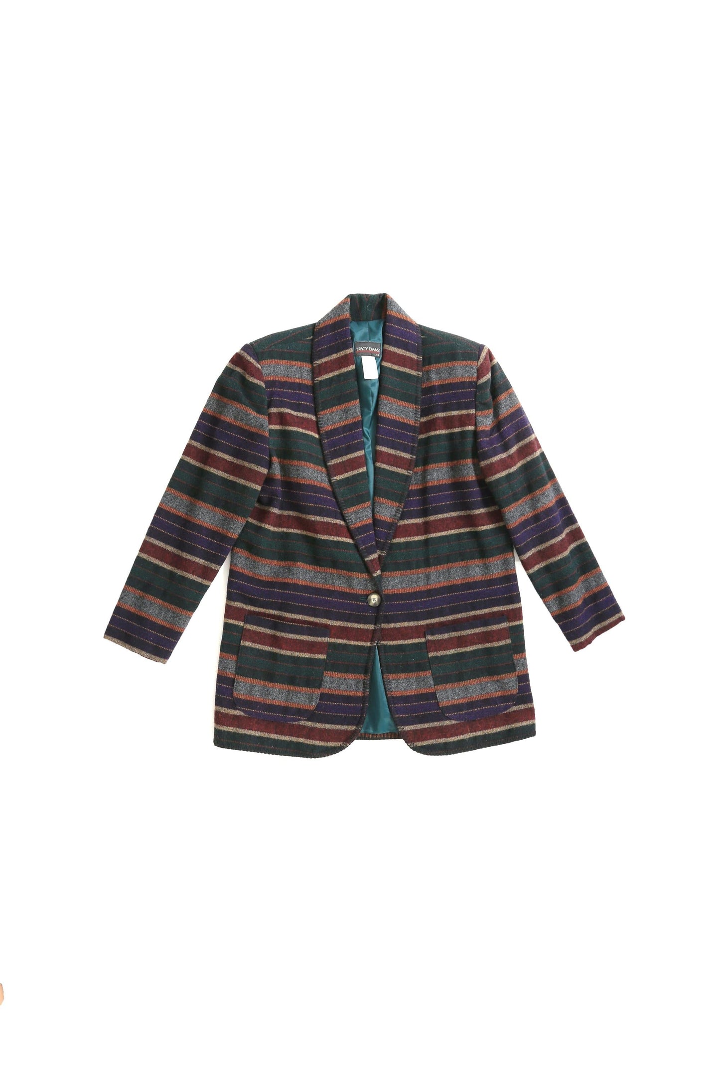 Vintage 90s Striped southwestern wool blend blazer