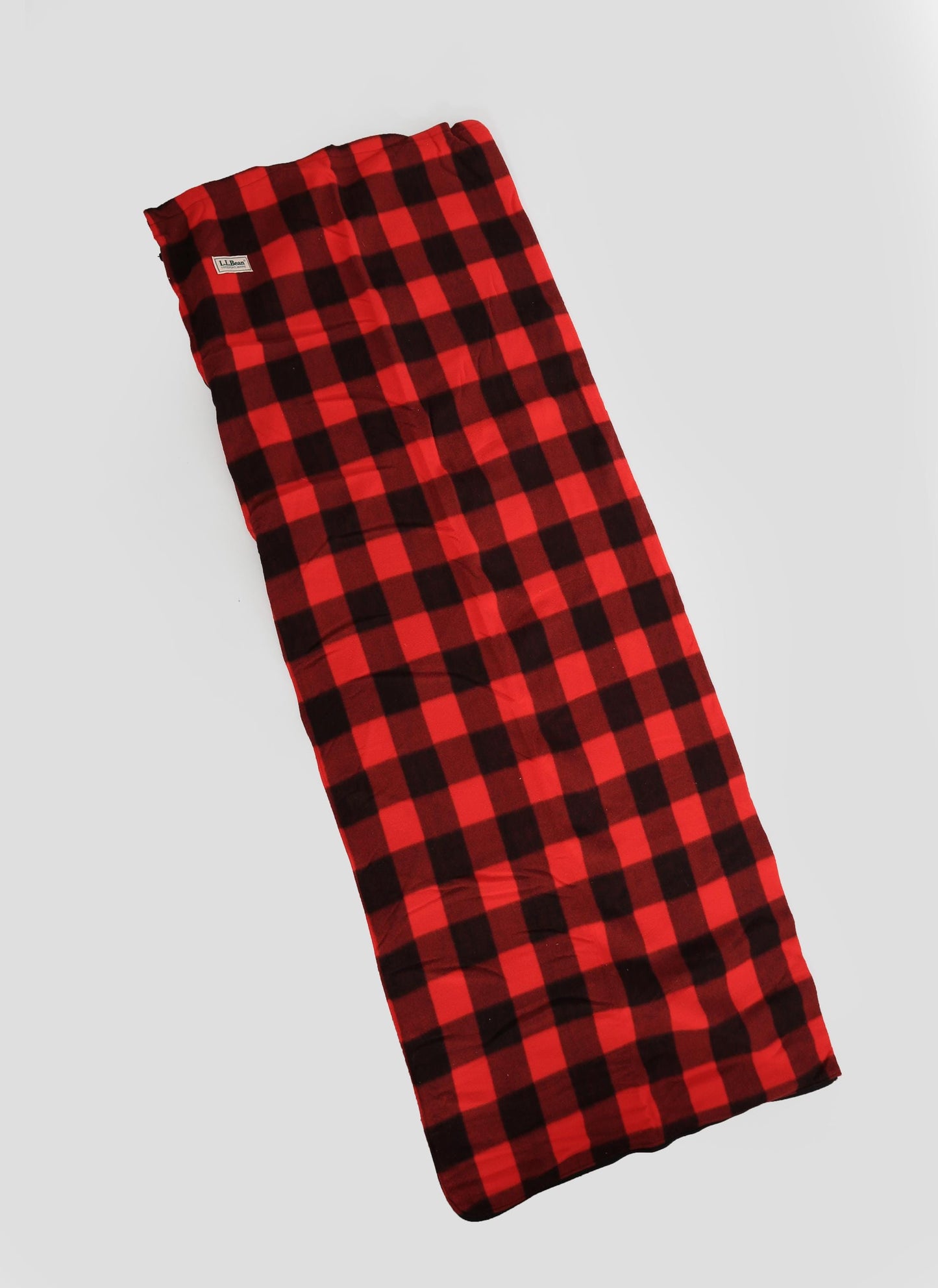 Vintage L.L. bean Polar fleece Deadstock red plaid fleece sleeping bag blanket