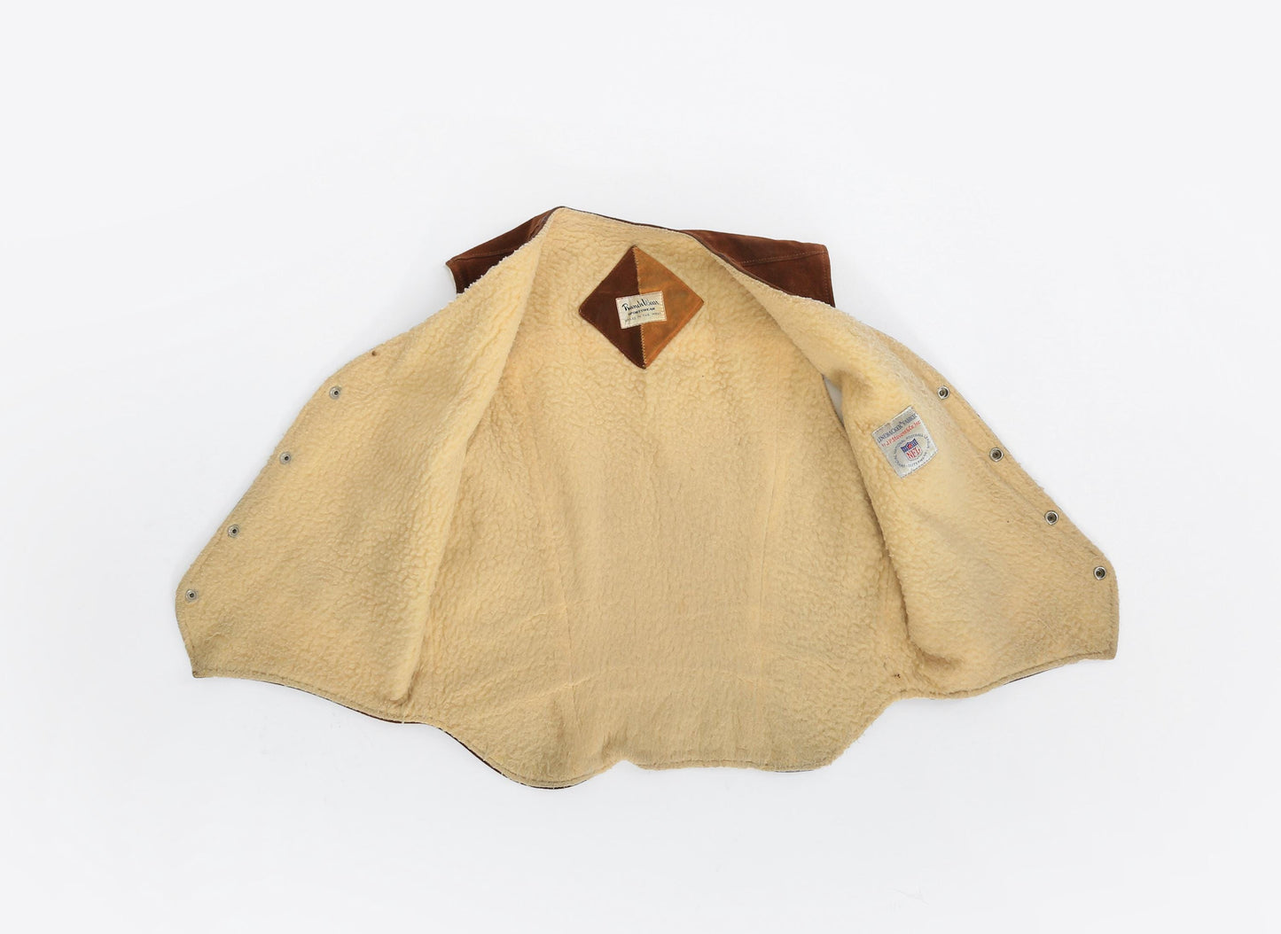 Vintage 70s Ranchwear Sportswear NFL linebacker brown suede leather vest