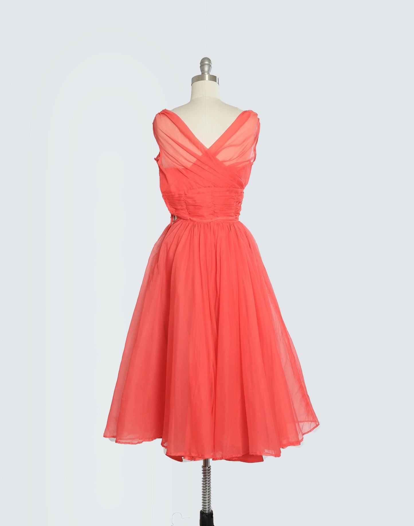 50s Pink chiffon tulle party dress