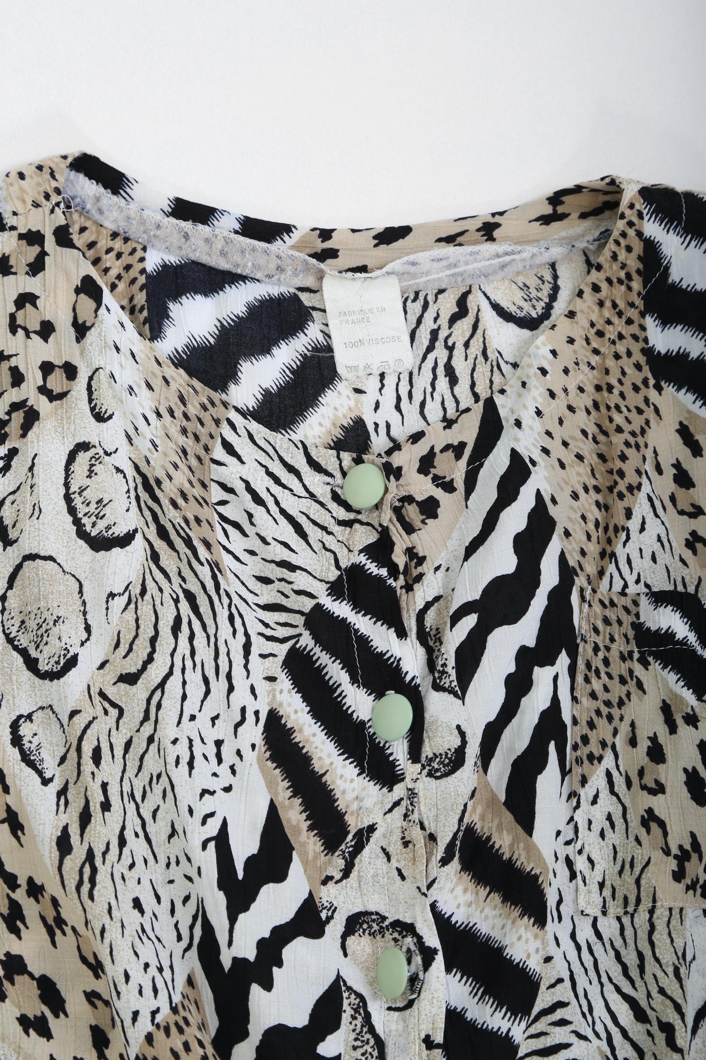 Vintage 80s Animal print French Jumpsuit