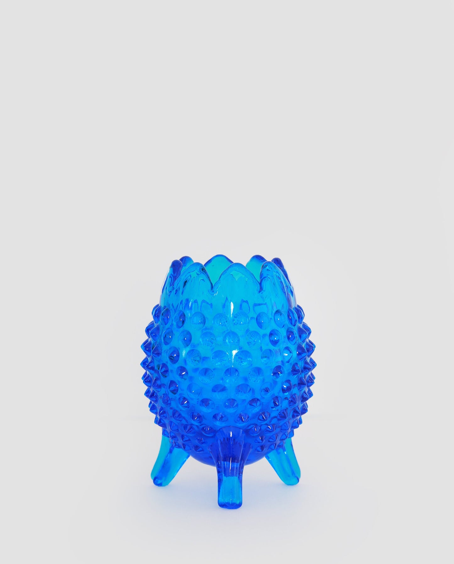 Vintage Fenton glass blue Colonial Hobnail Egg
