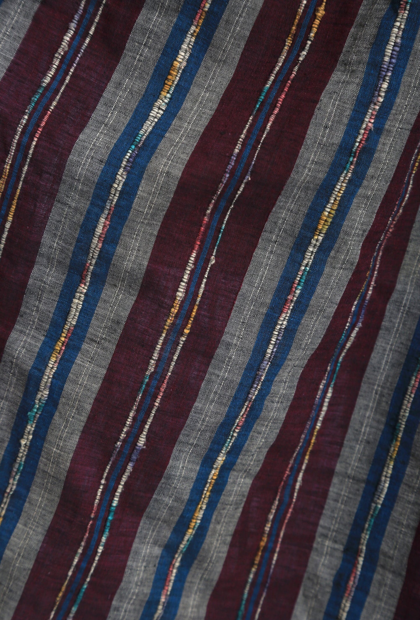 Vintage 70s striped cotton embroidered skirt