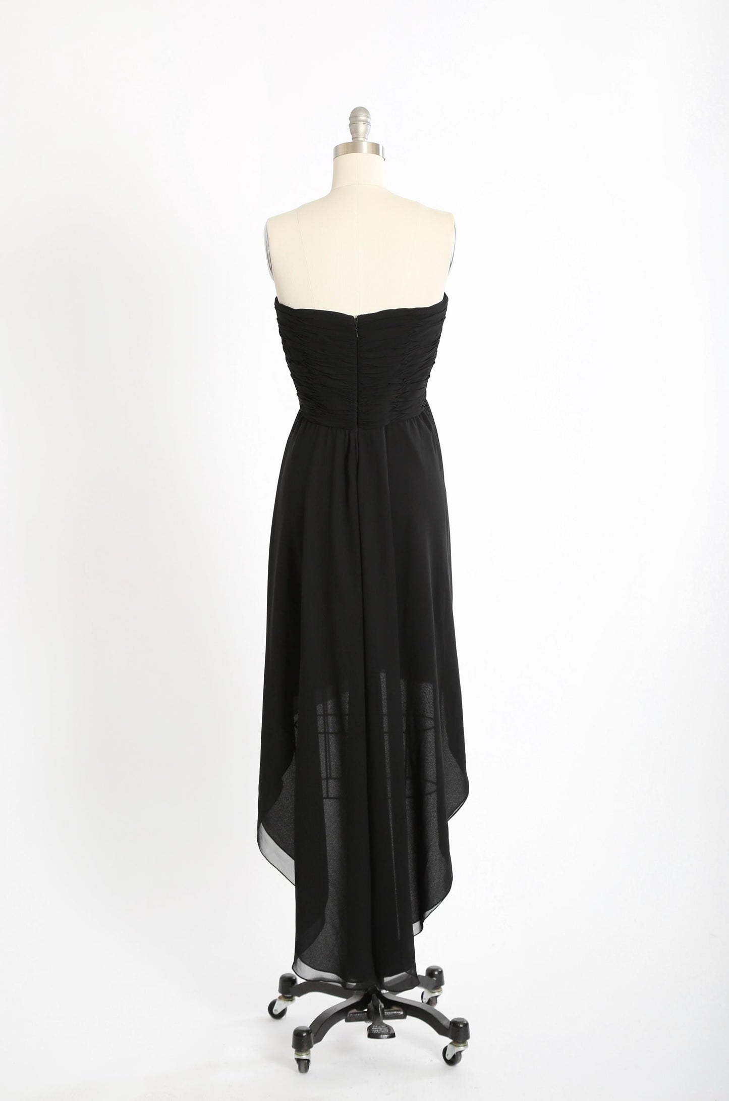 Oscar de la Renta silk dress | Vintage 90s Oscar de la Renta black silk high low cocktail dress