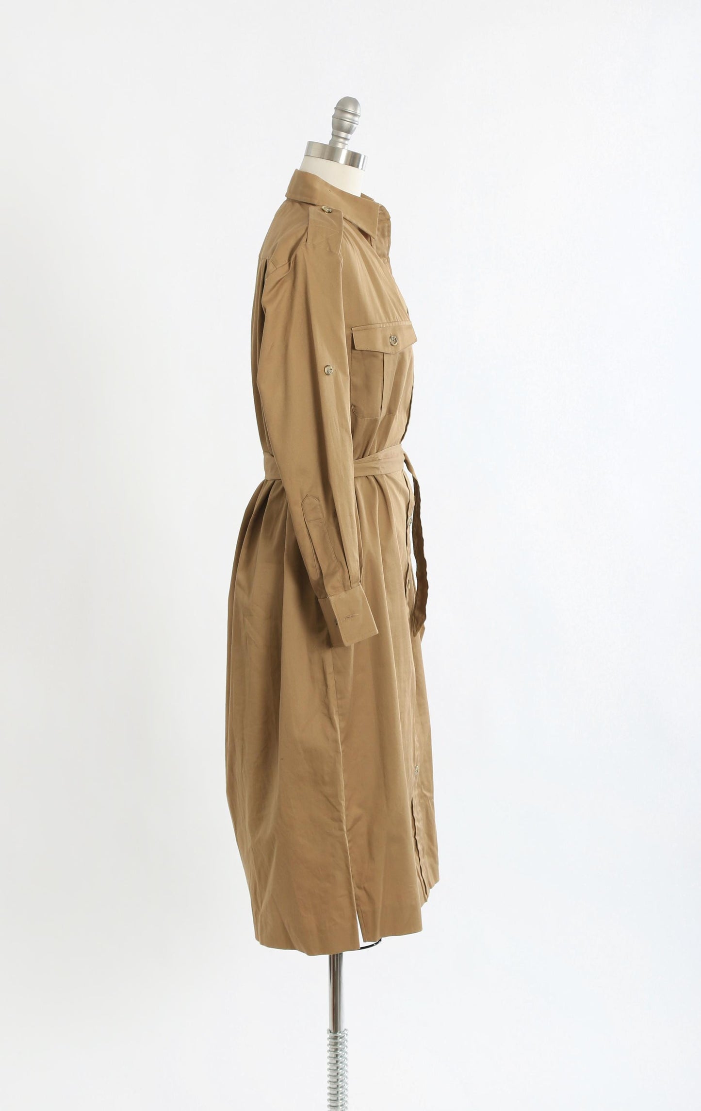 70s Cable Car Robert Kirk khaki cotton shirt dress