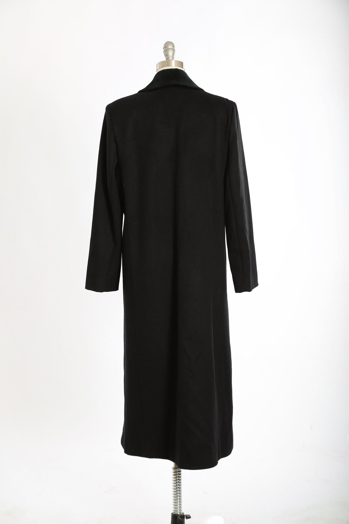 90s black wool coat | Vintage 1990s PENDLETON black velvet Merino wool long oversized coat