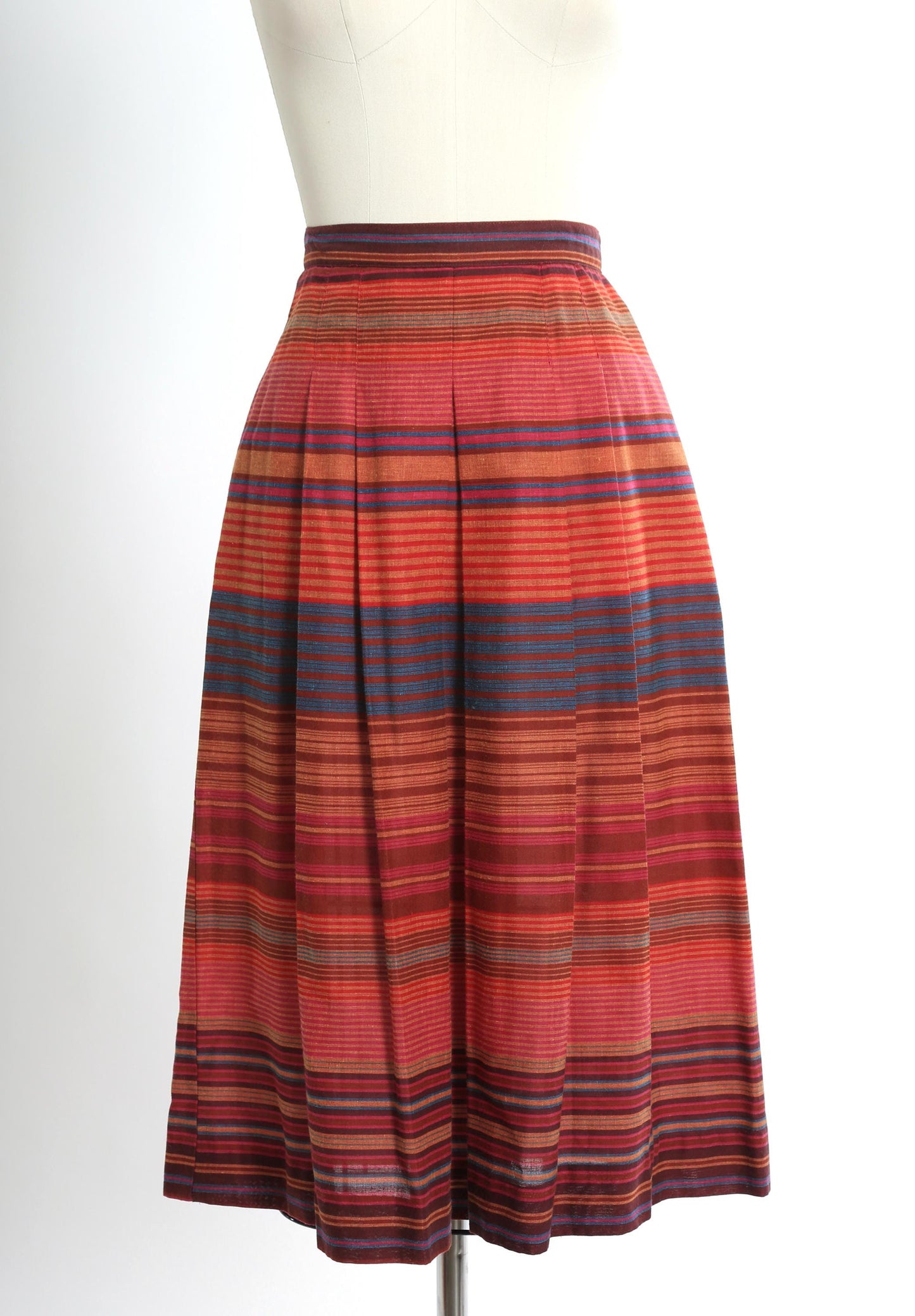 Vintage 70s 80s striped cotton blend skirt
