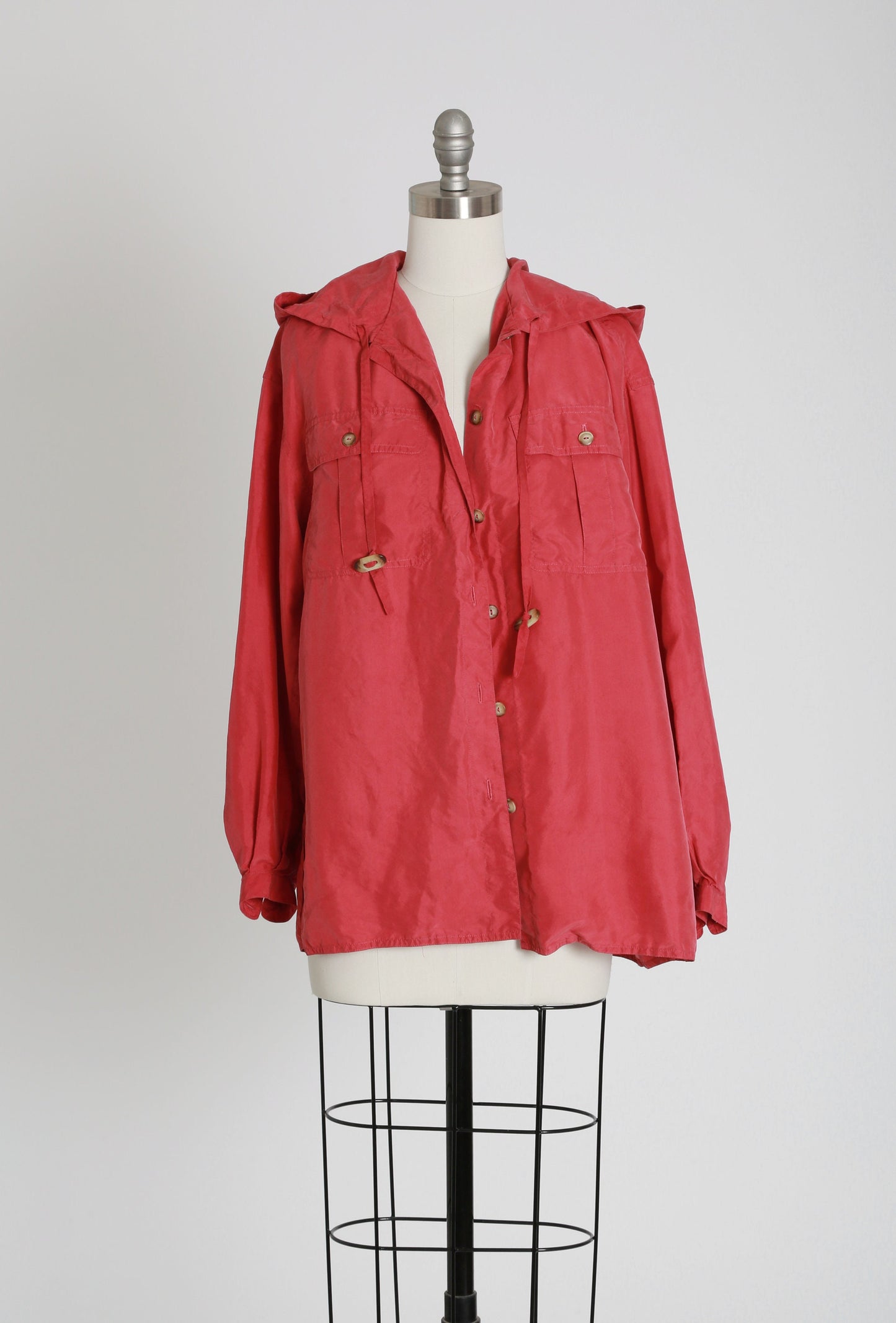 90s silk hoodie jacket