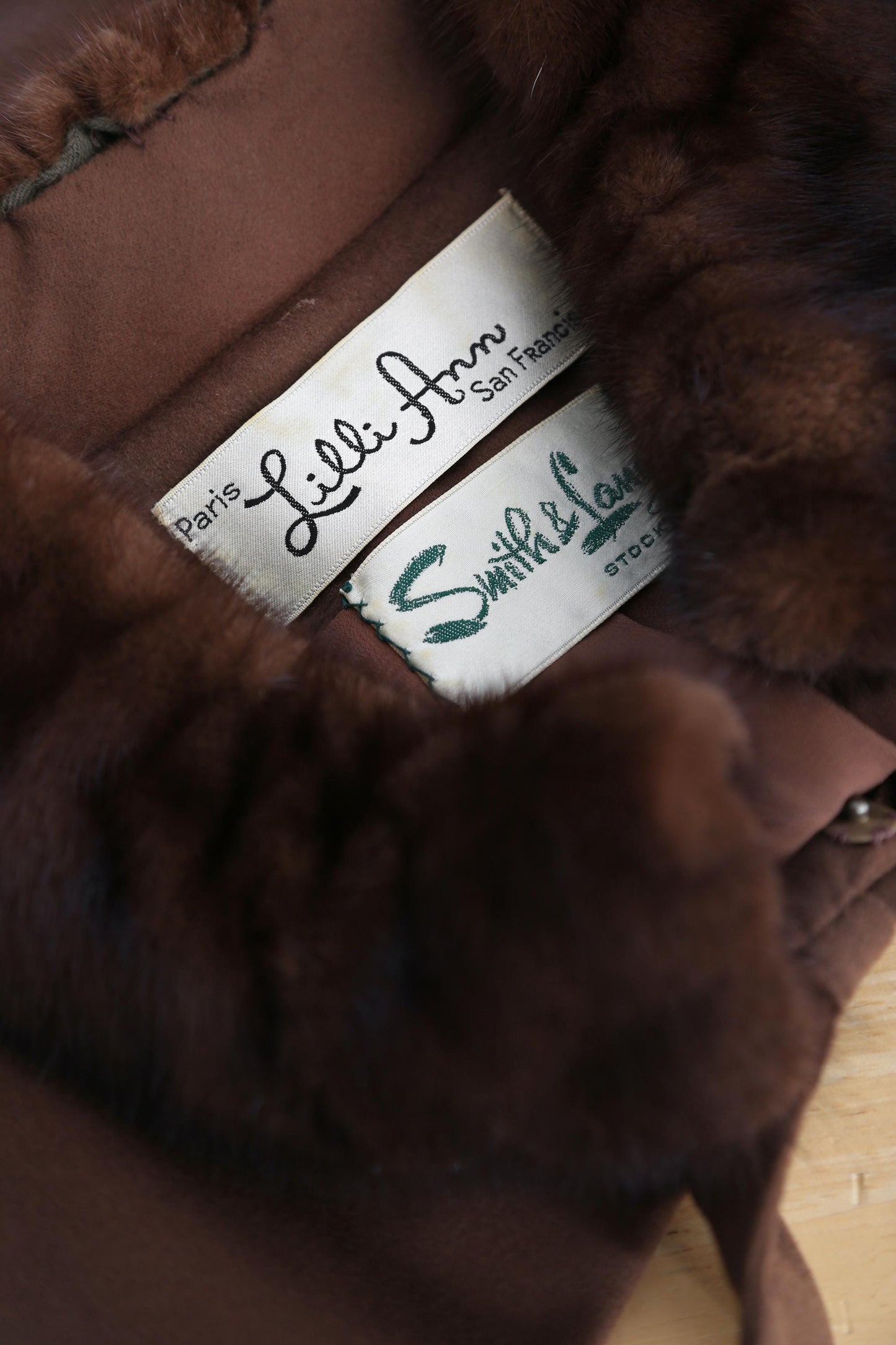 50s Lilli Ann suit | Vintage 1950s Lilli Ann brown wool Mink fur 2pc set