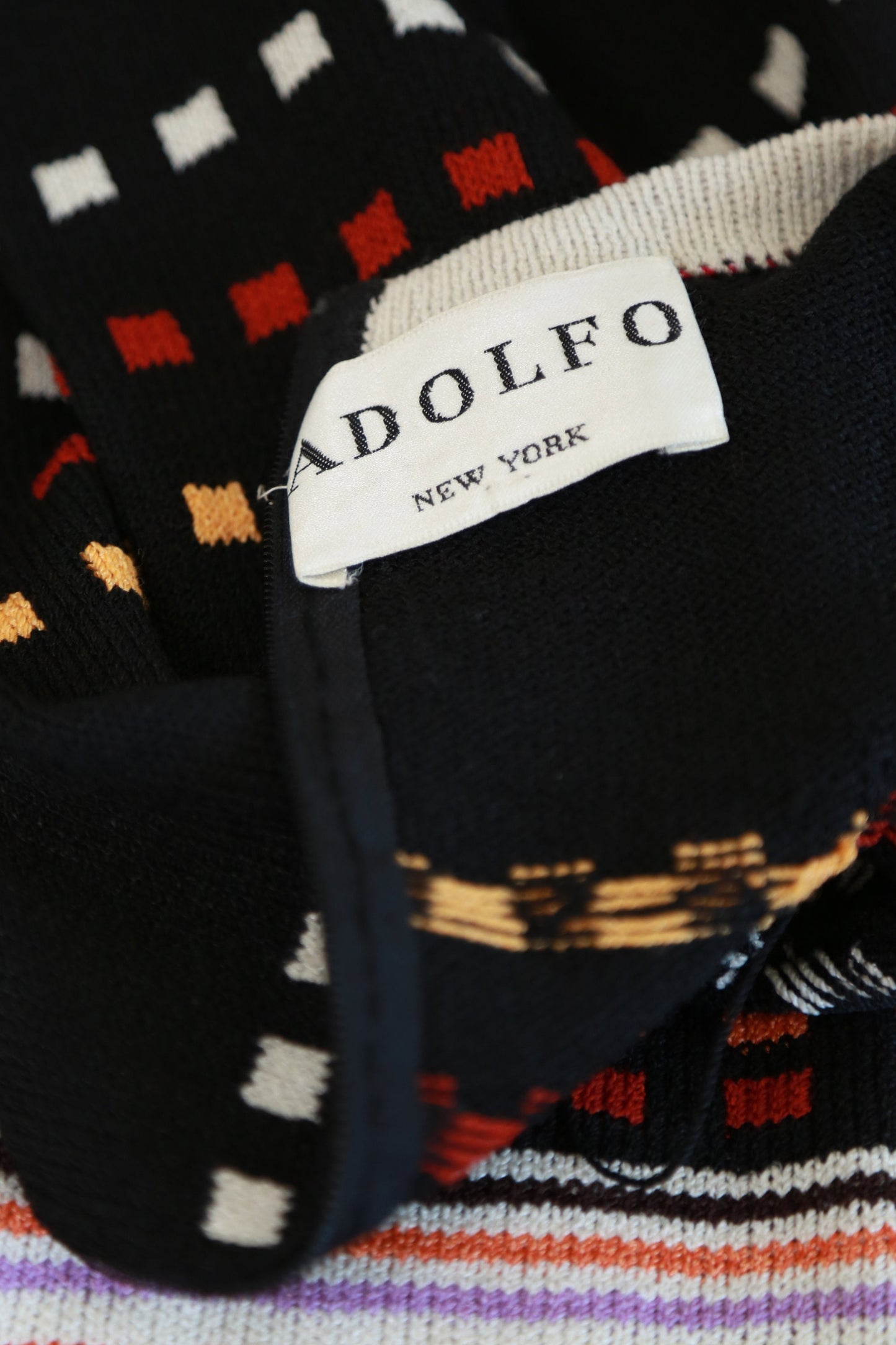 ADOLFO knit dress | Vintage 70s knit sweater dress | ADOLFO New York dress