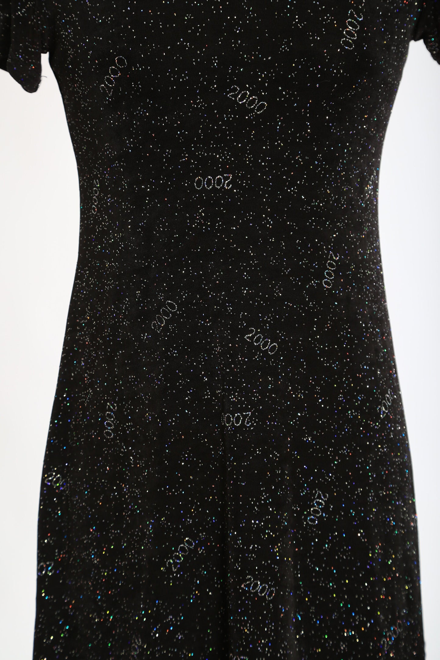 Y2K hooded mini dress | Vintage 2000 New Year Eves stretch mini dress