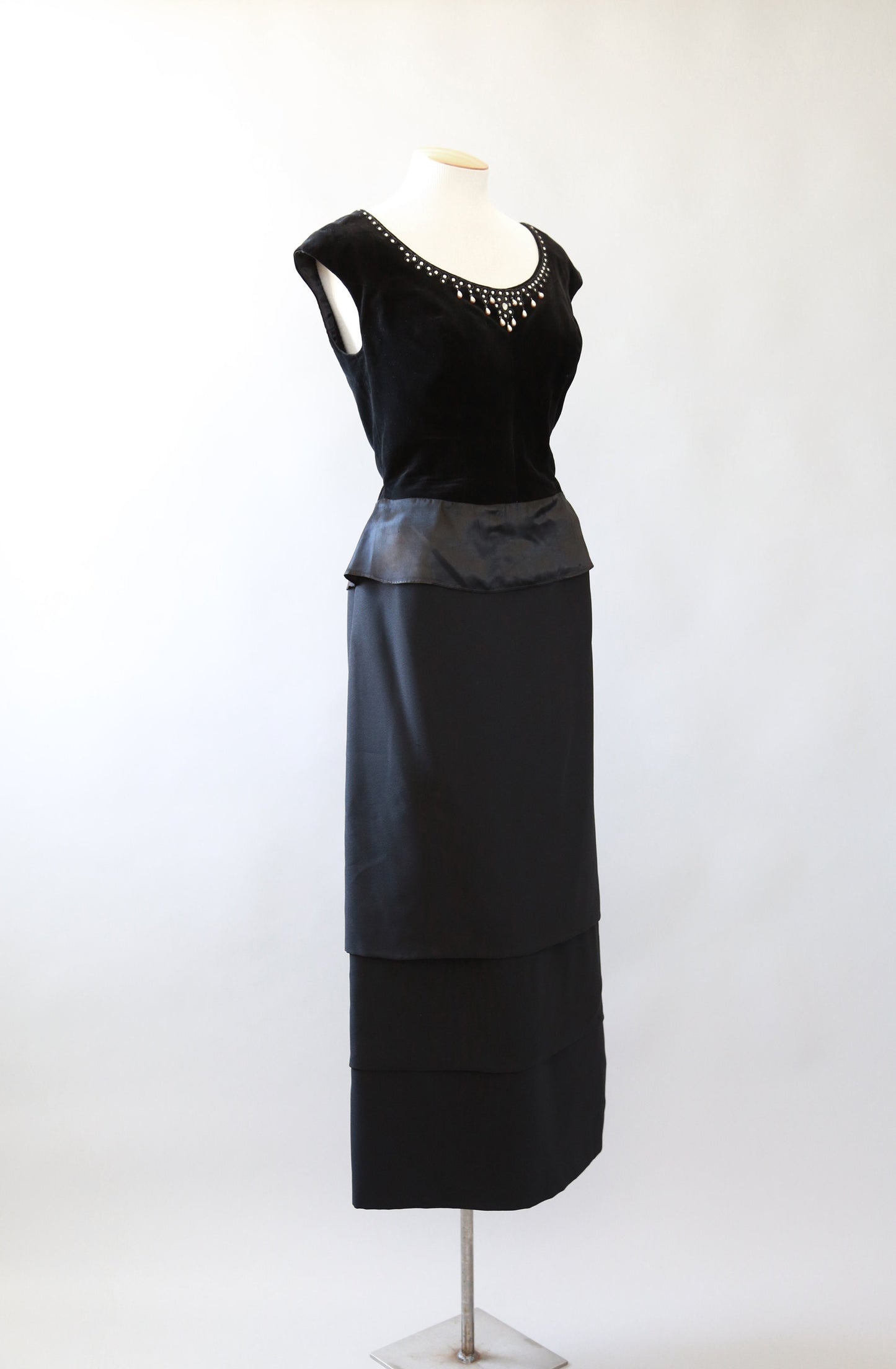 60s Lorrie Deb pencil skirt skirt | Vintage 1960s high waist tiered maxi skirt
