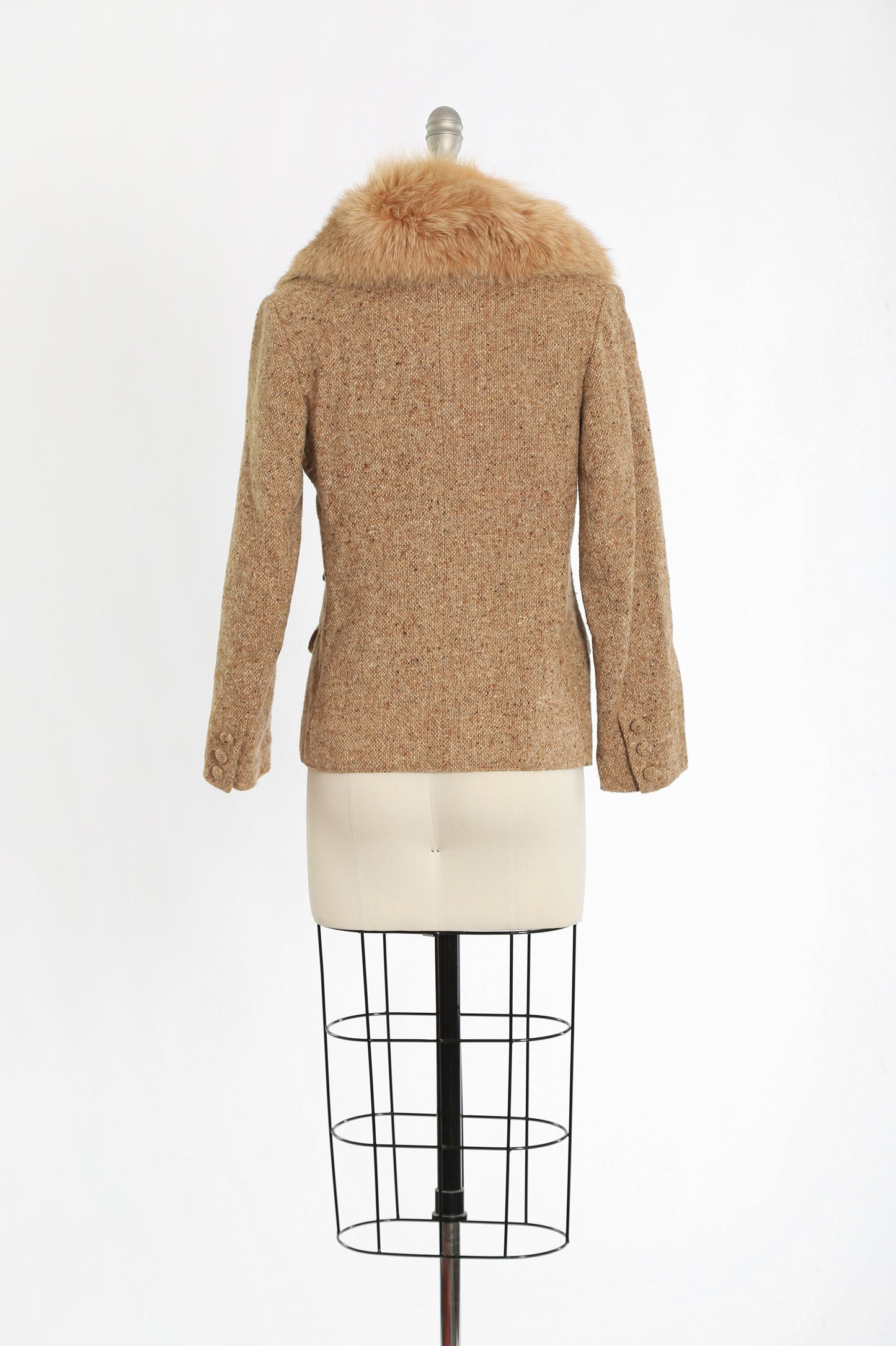 Lilli Ann fox fur blazer | Vintage 1970s Adolph Schuman for Lilli Ann wool tweed blazer