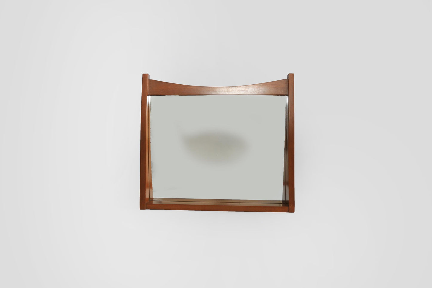 Vintage Mid Century Modern table top wood mirror