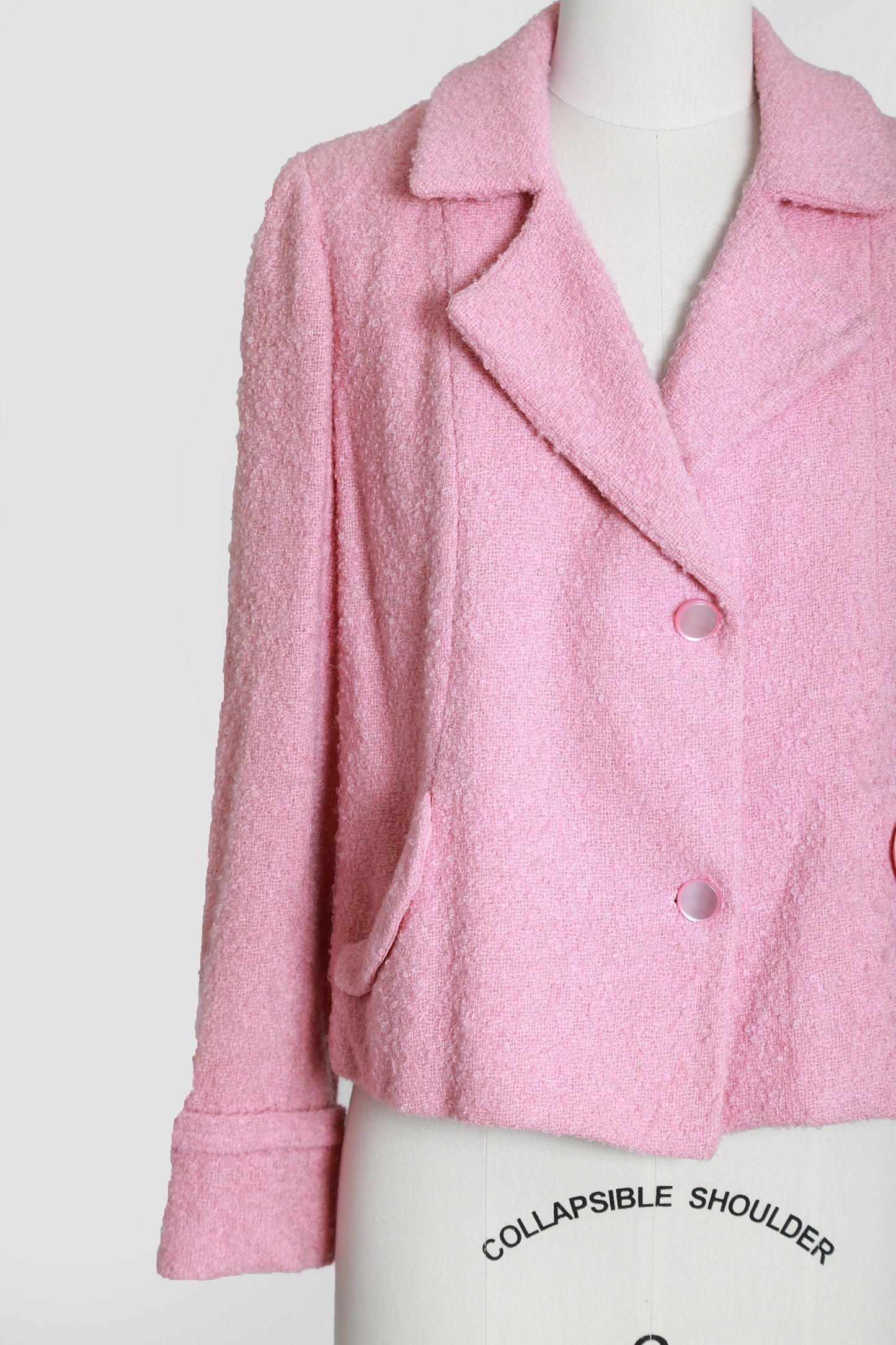 50s pink wool cropped jacket