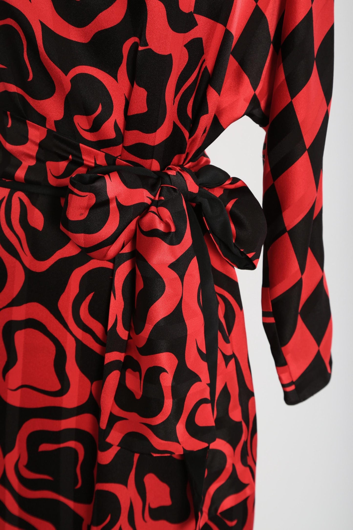 90s French red silk dress | Vintage 1990s Franck Olivier Paris checker dress
