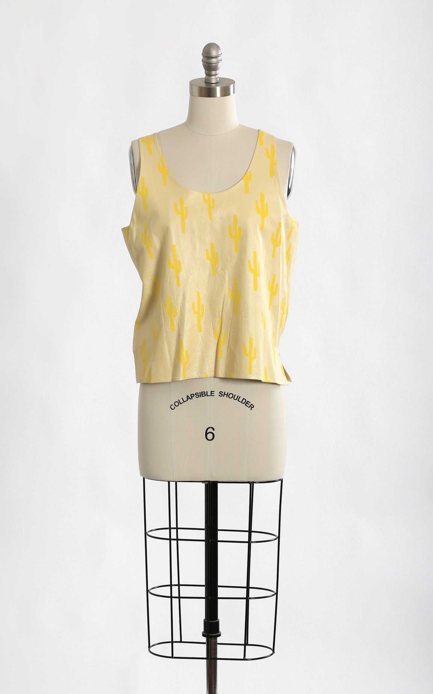 Vintage yellow desert hand painted cactus tank top