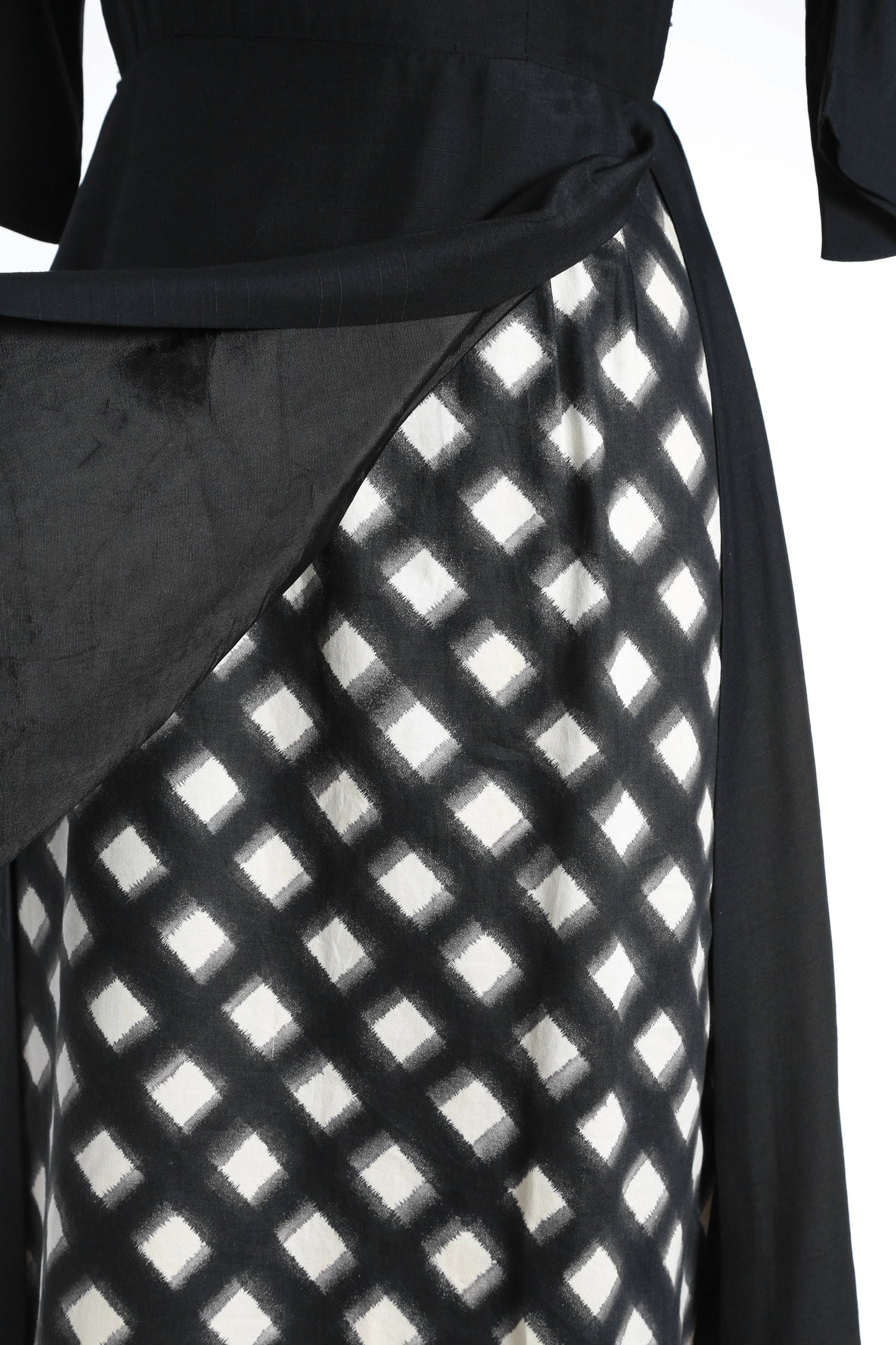 40s Checker dress | Vintage 1940s black + white dress