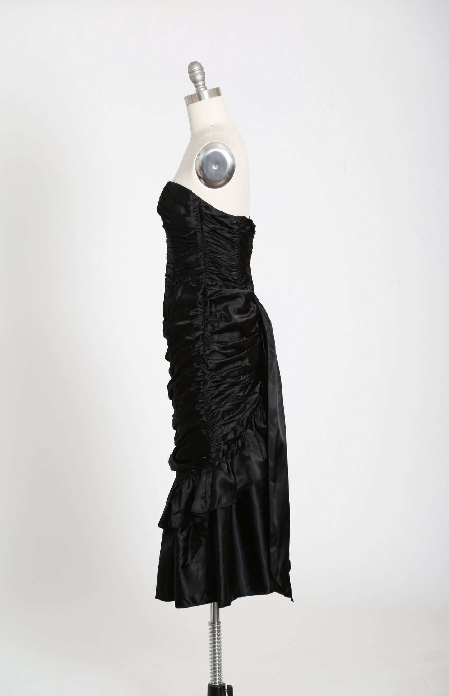Gunne Sax dress | Vintage 80s Victorian style Gunne Sax black satin dress XS