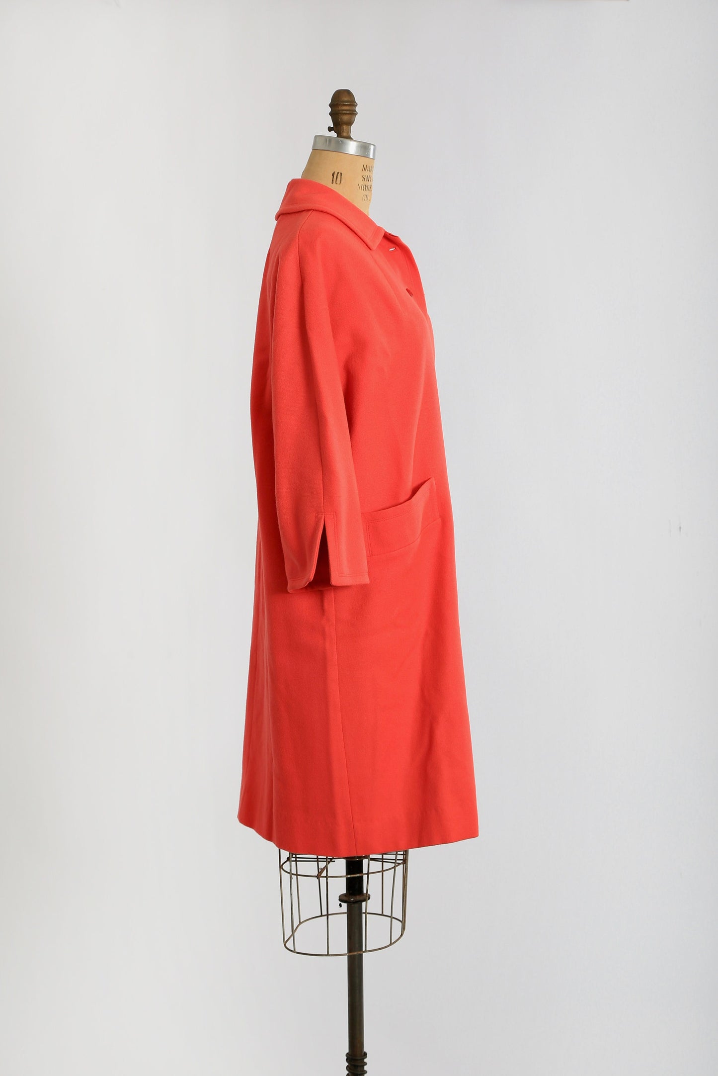 Vintage 50s 60s salmon orange woven wool coat