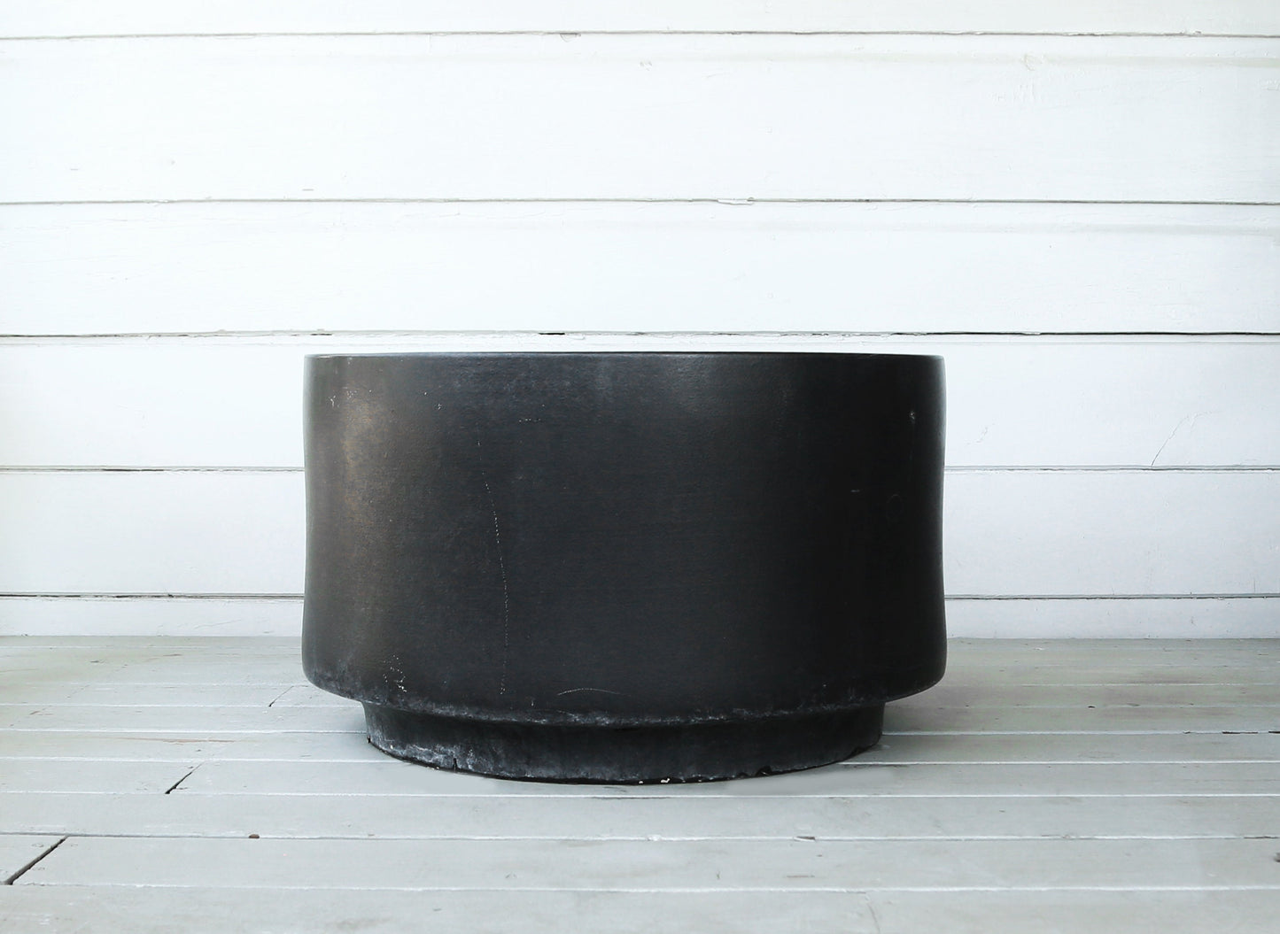 Gainey C-24 Matte Black planter | Vintage Large black Gainey Ceramic La Verne CALIF Planter