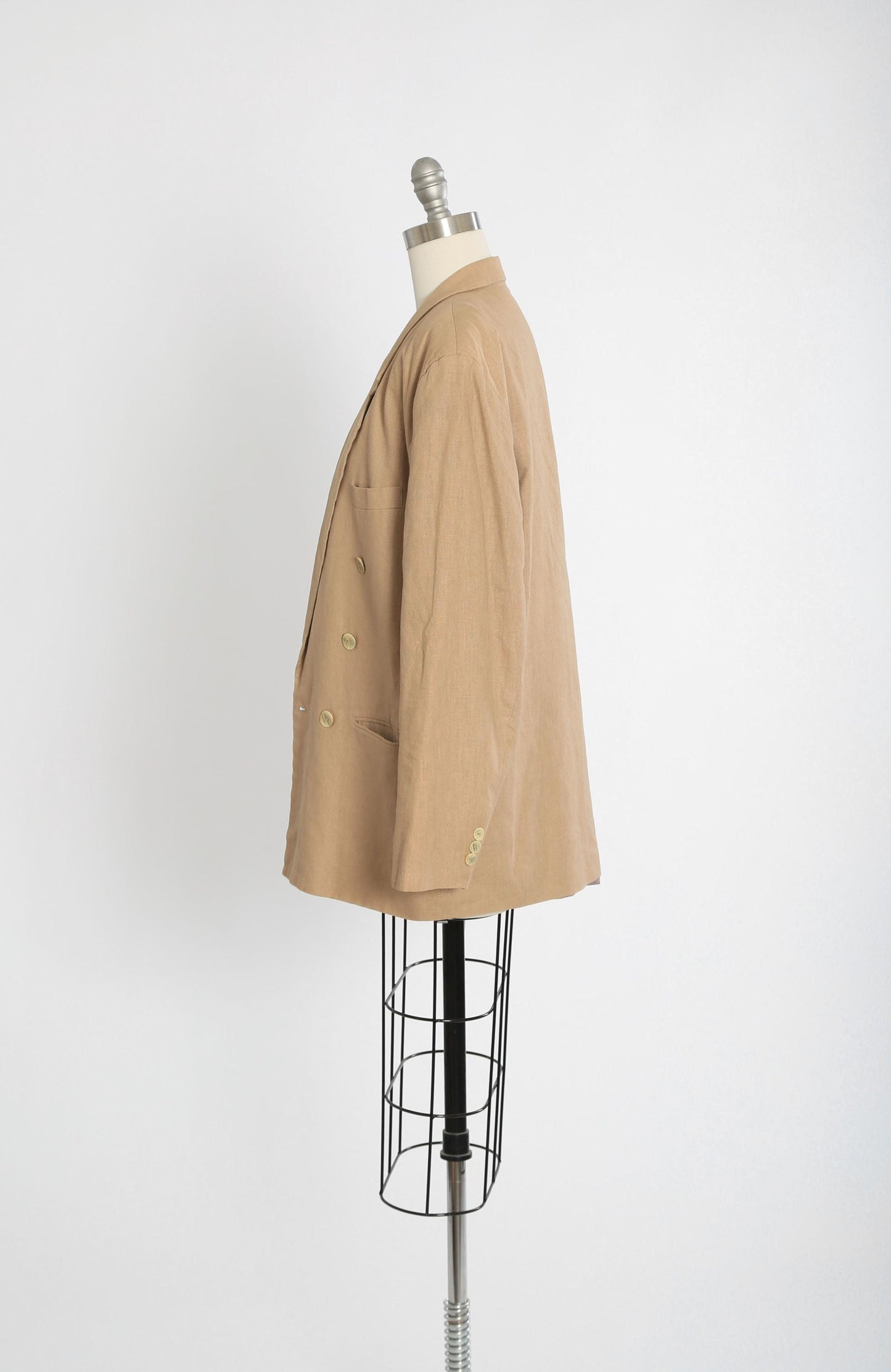 90s Tan linen cotton blazer