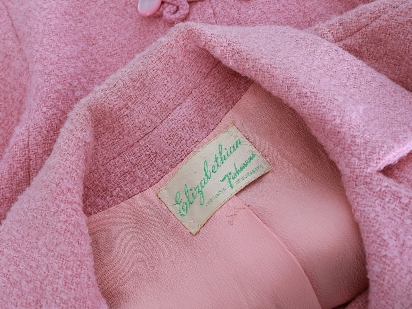 50s pink wool cropped jacket