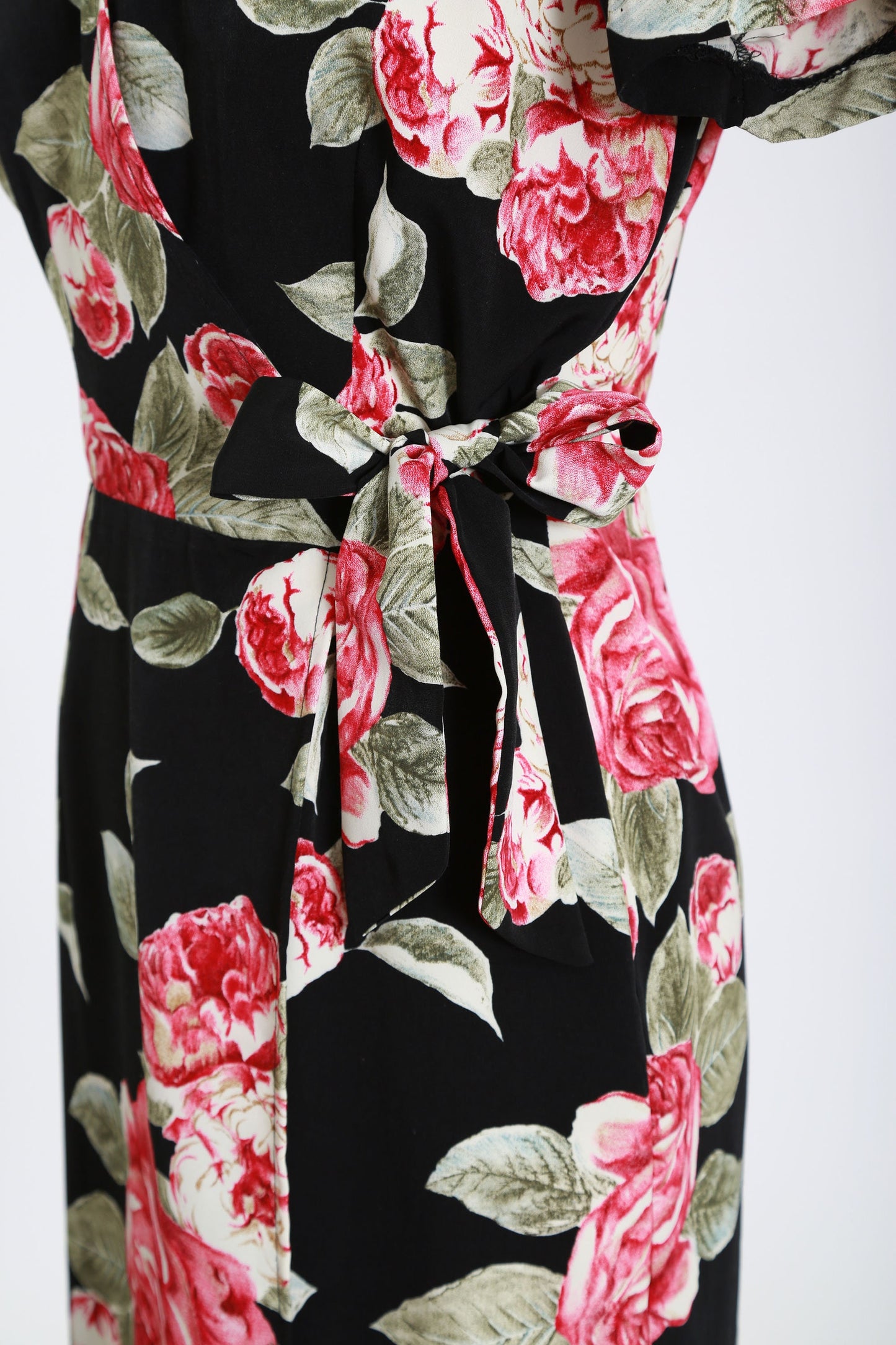 Vintage 90s floral rose wrap mini dress