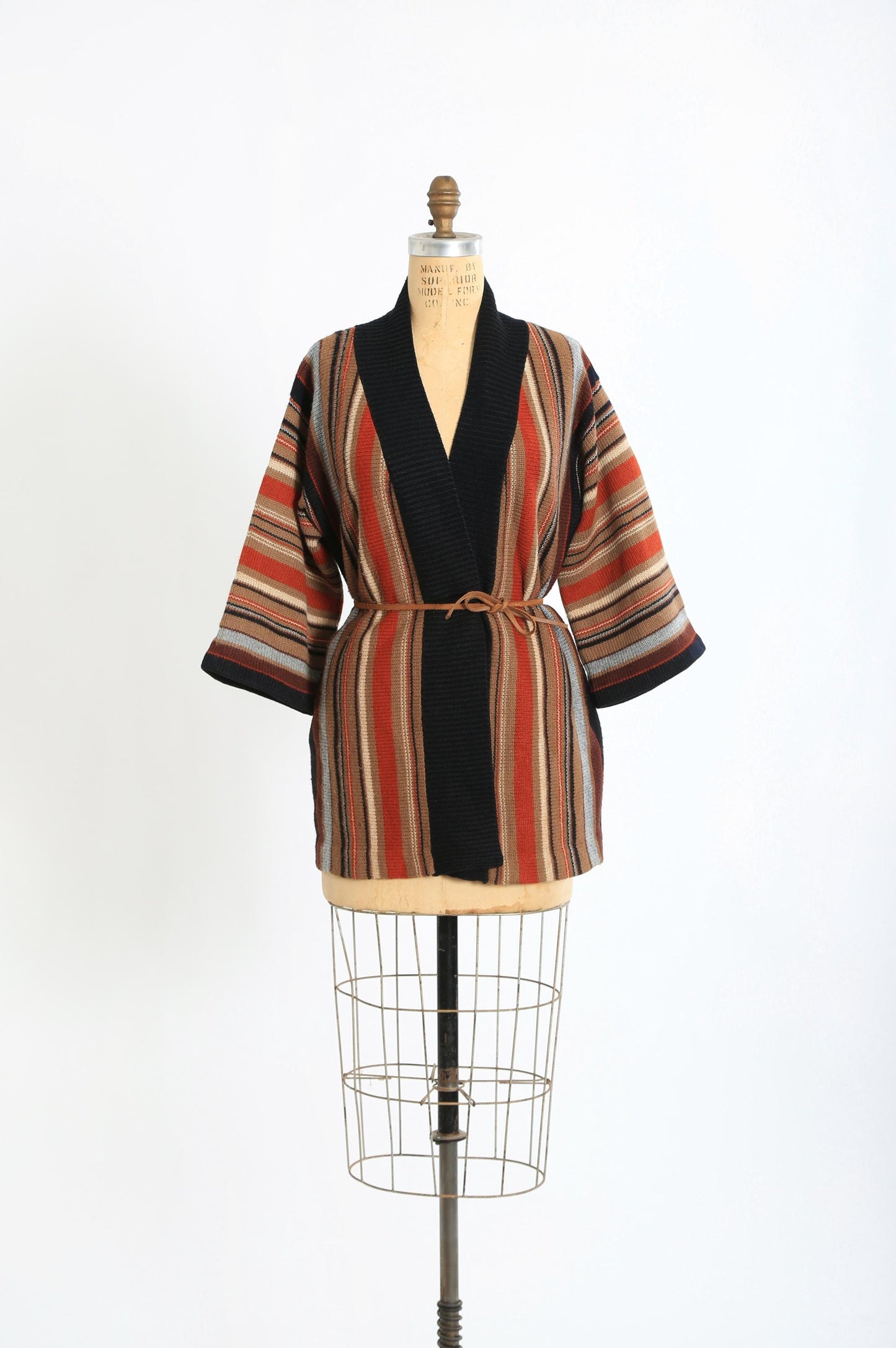 Vintage 1970s striped knit cardigan sweater