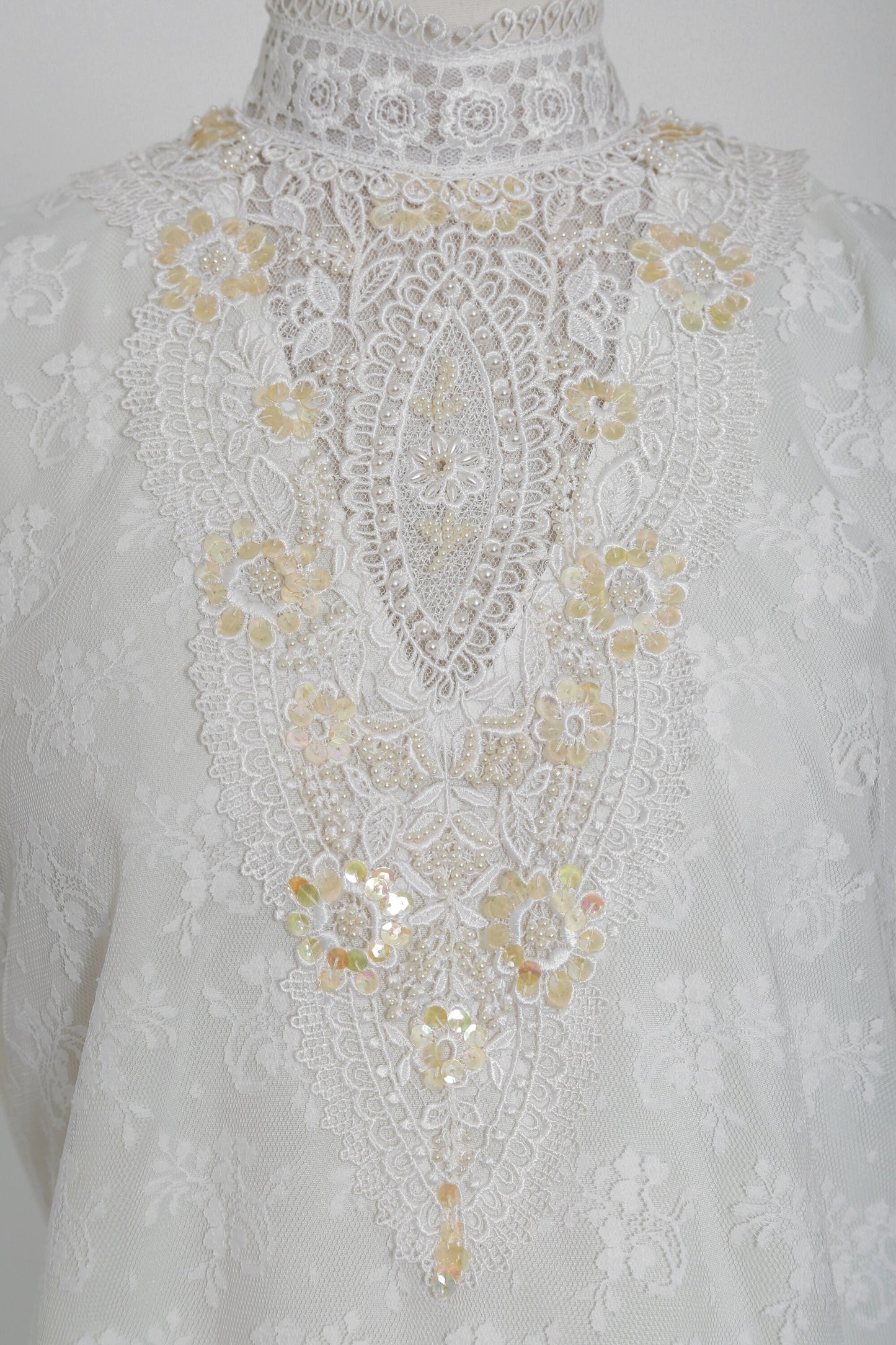 Vintage Scott McClintock victorian floral sequin blouse