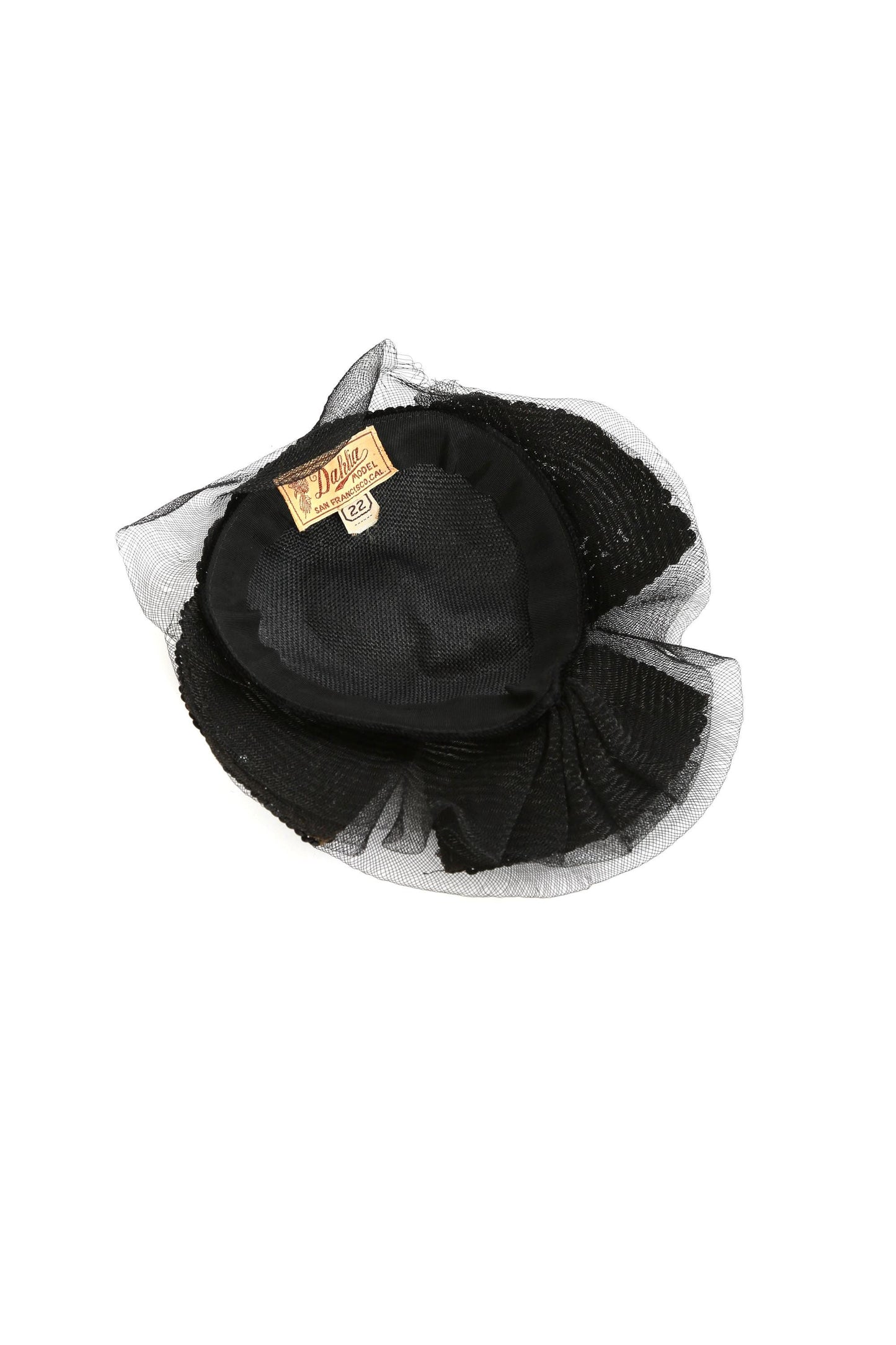 20s Sequin hat | Vintage 1920s black sequin flapper Hat