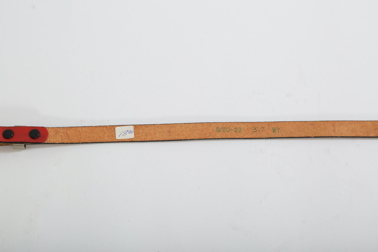 Vintage 80s floral red tooled leather belt | Deadstock 1980s western belt