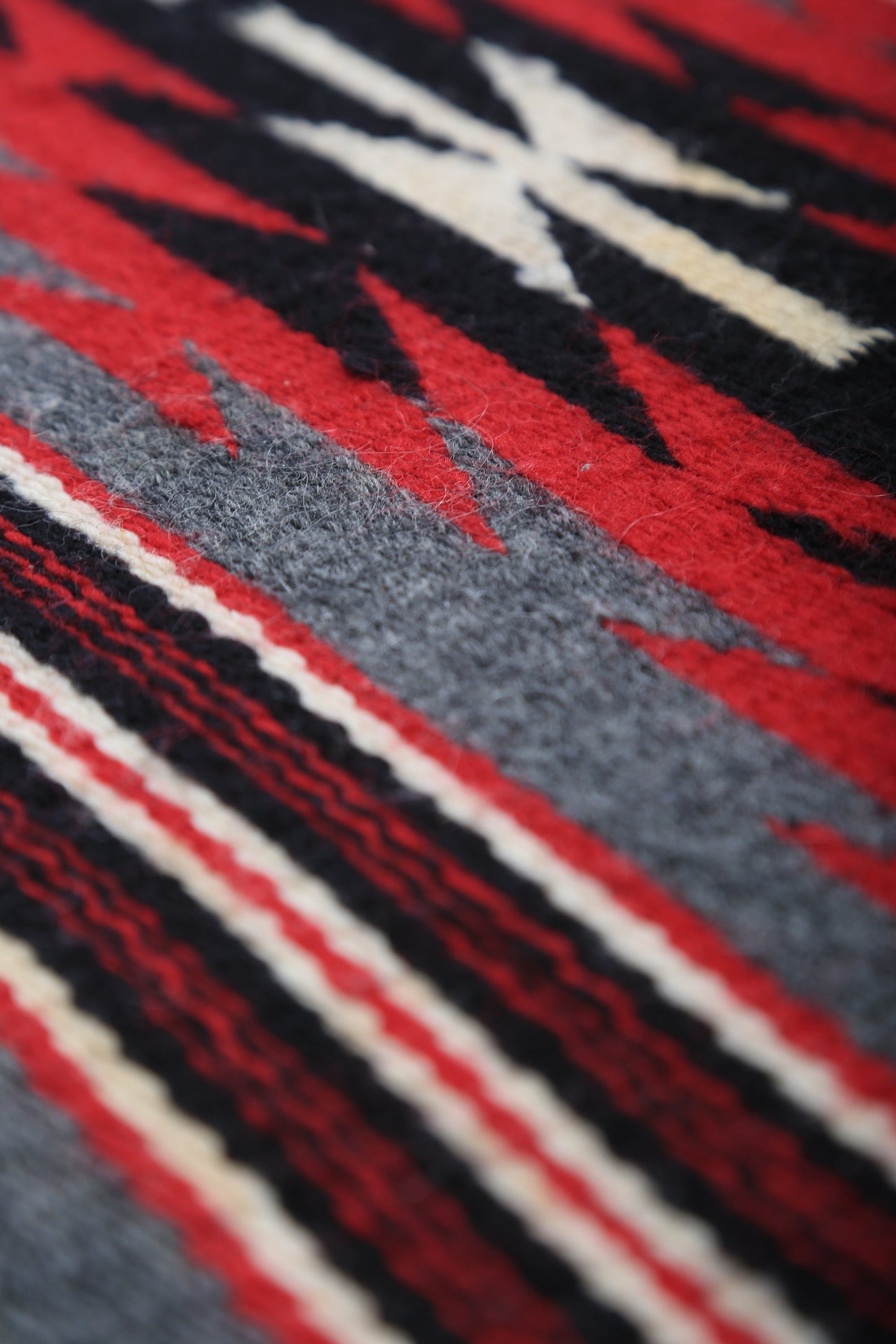 Vintage Native American Navajo hand woven wool Tapestry Wall Art Red Germantown Sampler