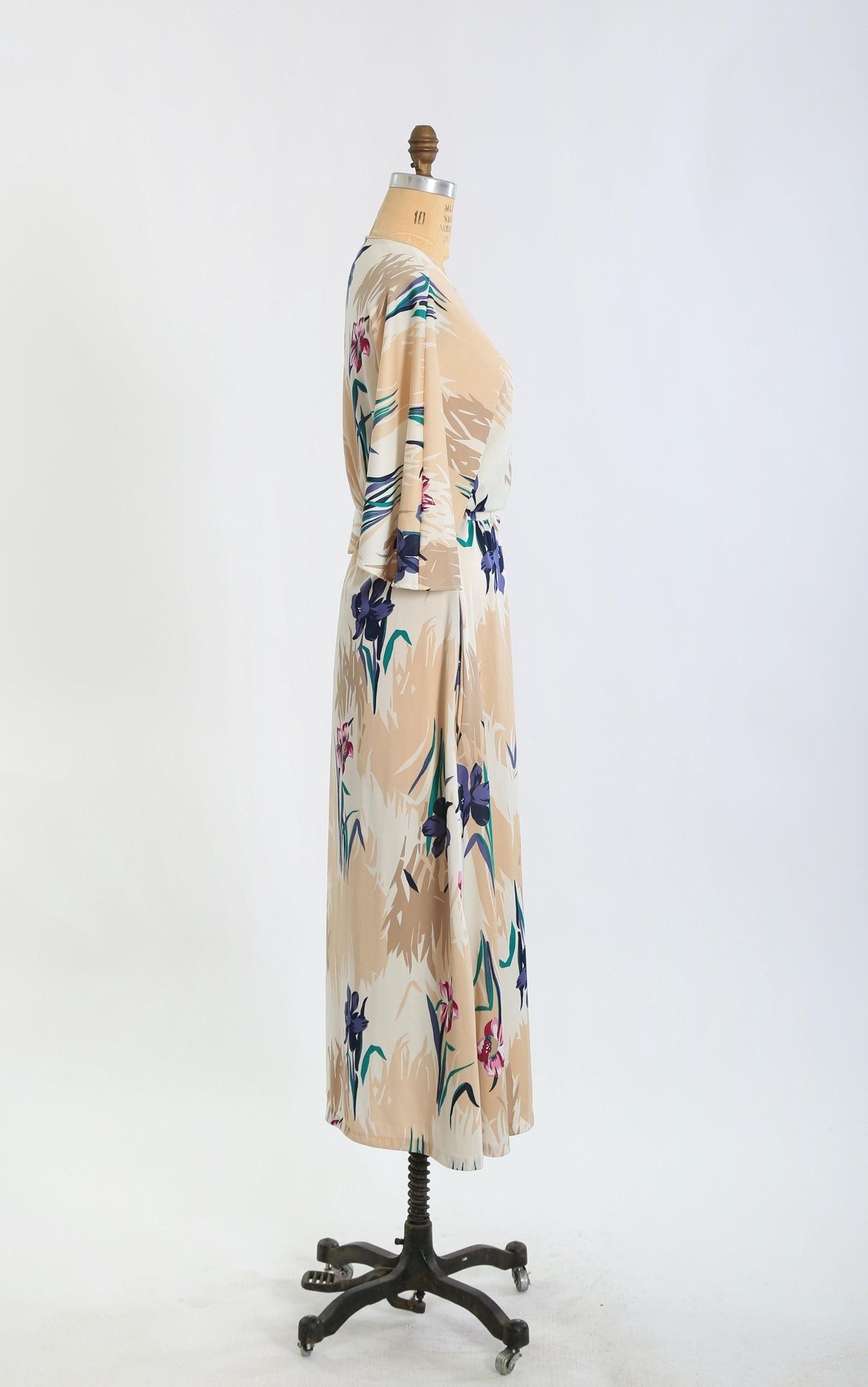 Vintage 70s floral wrap maxi dress