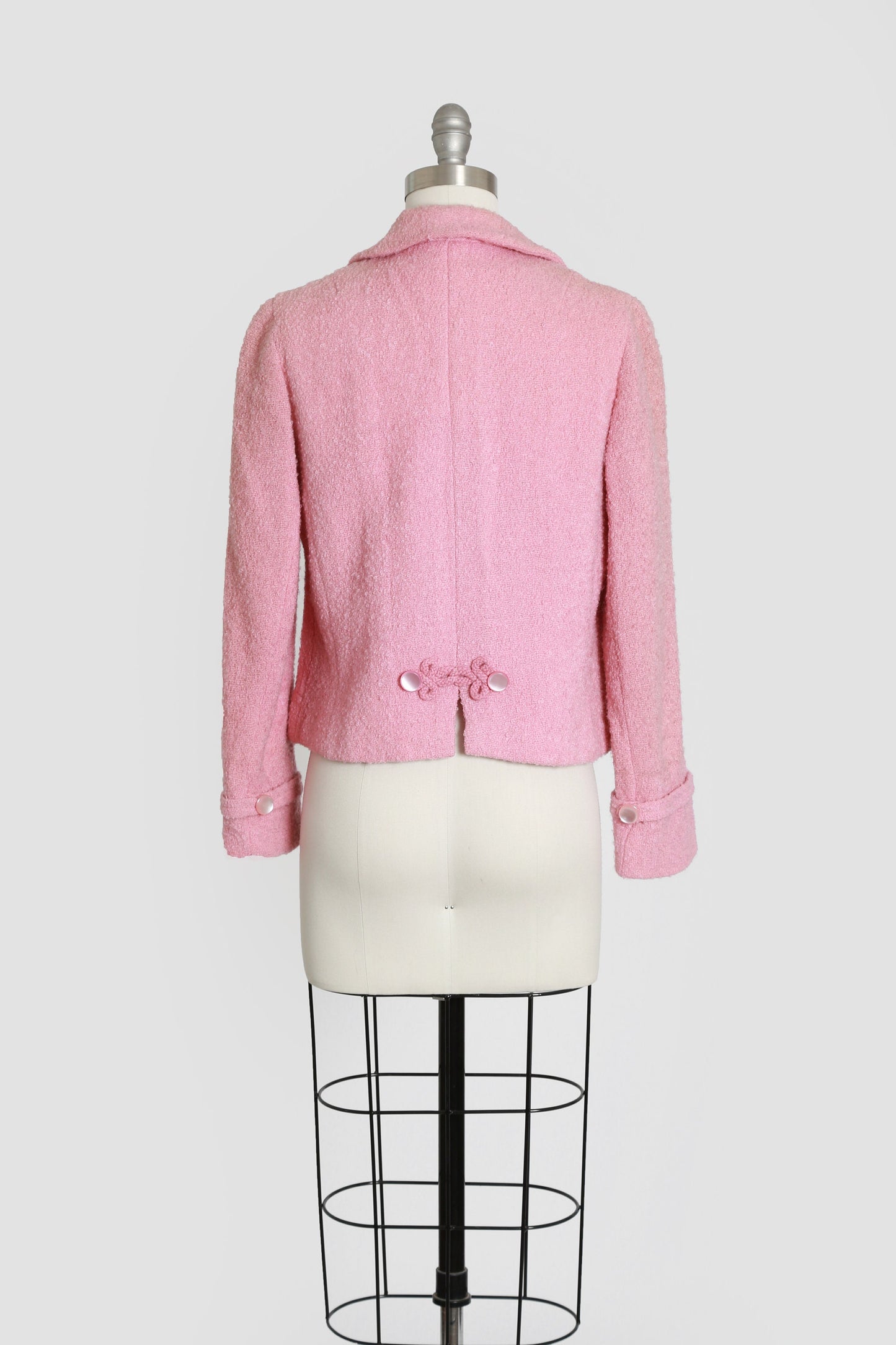 50s pink wool cropped jacket
