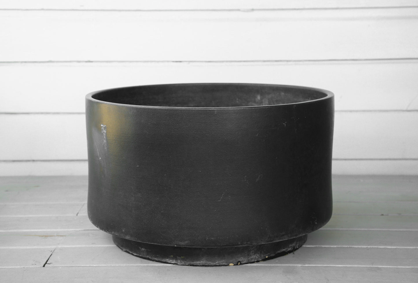 Gainey C-24 Matte Black planter | Vintage Large black Gainey Ceramic La Verne CALIF Planter