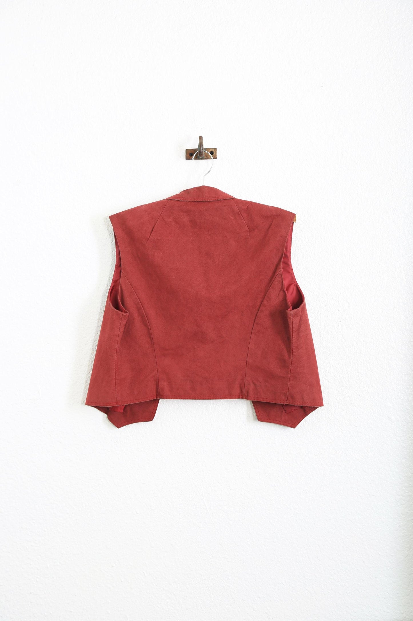 70s Maroon suede leather vest