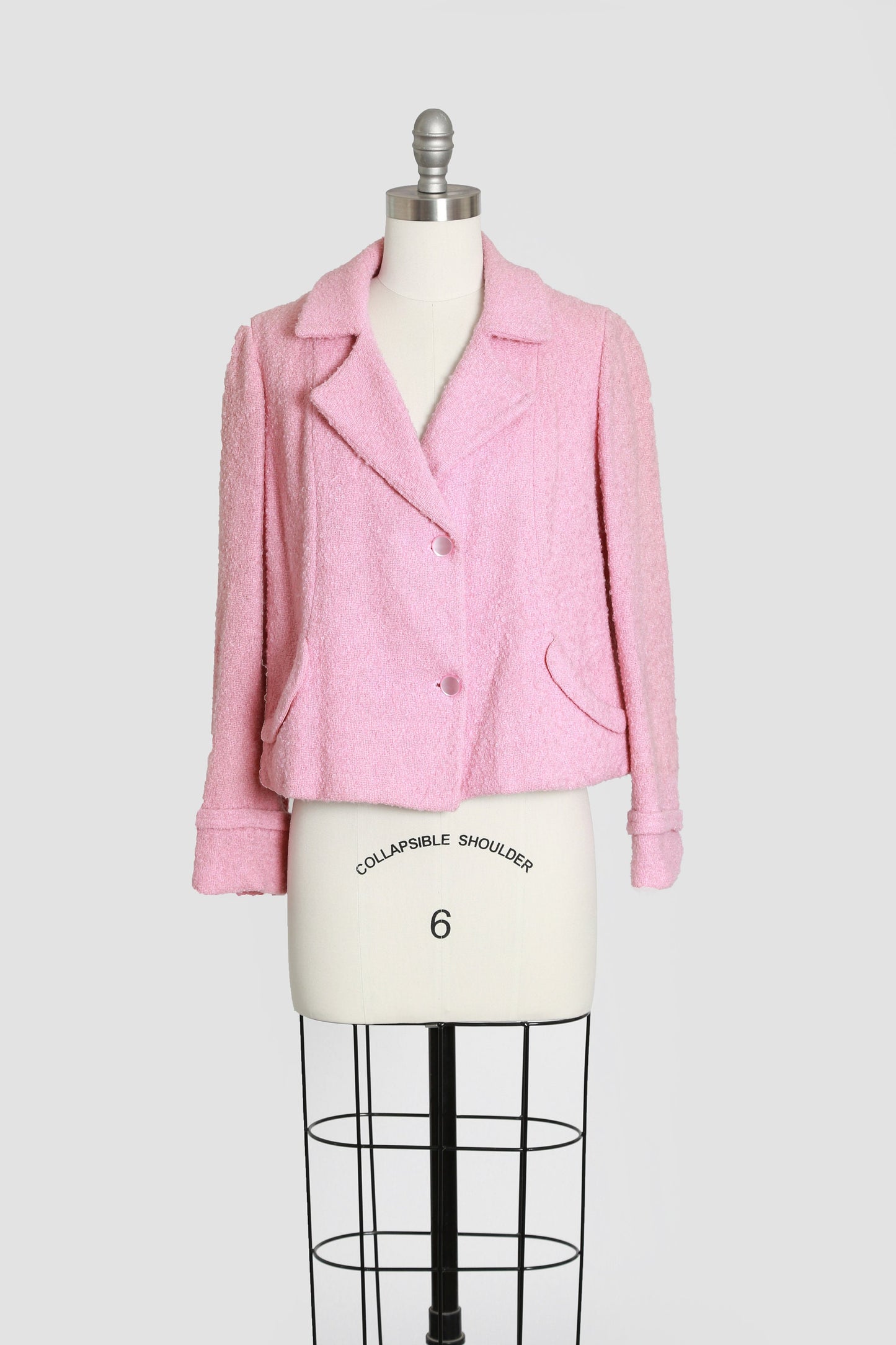 50s pink wool cropped jacket