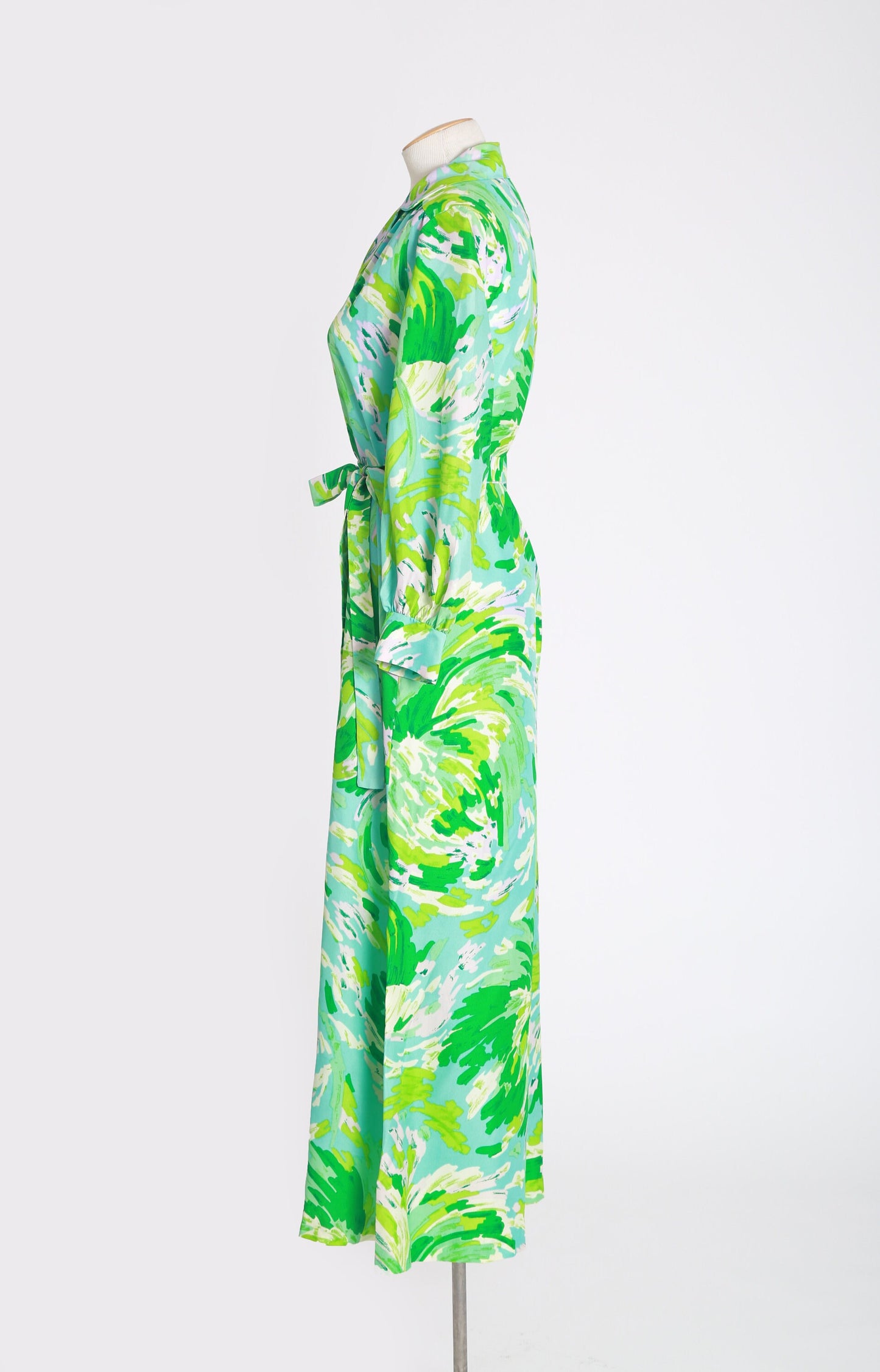 Kamore abstract jumpsuit | Vintage 60s green Jumpsuit | 1960s huge Palazzo jumpsuit