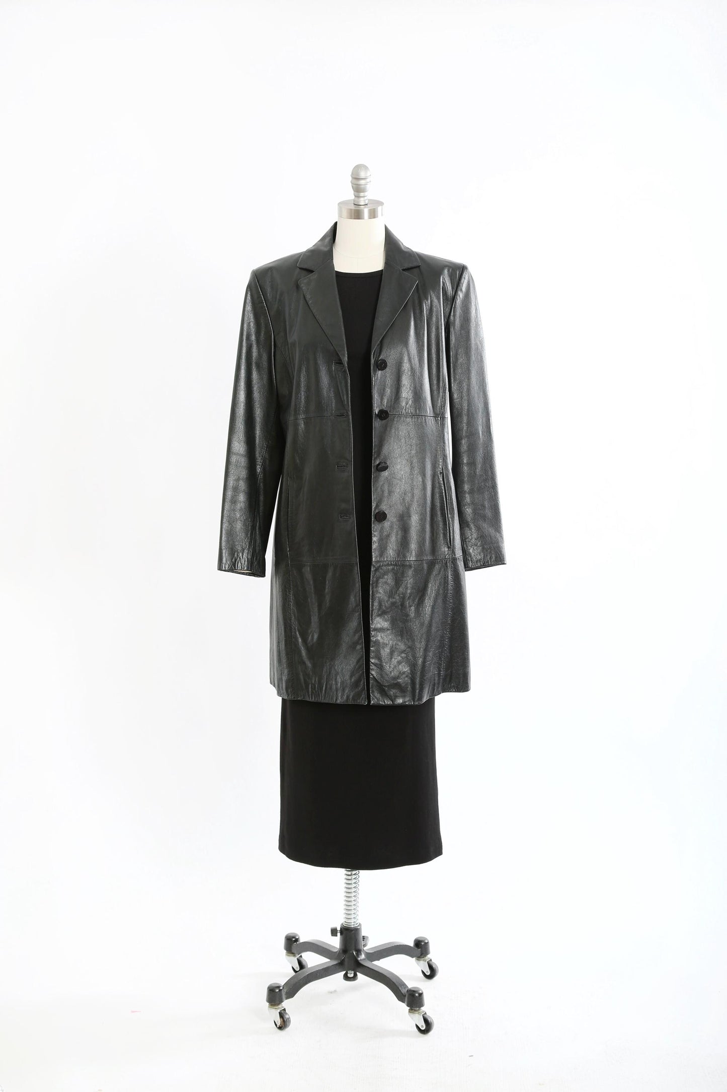 Vintage Y2K Wilsons Pelle Studio black leather coat
