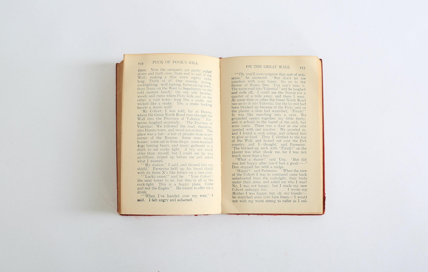 Antique 1925 Puck of Pook's Hill Rudyard Kipling red leather book