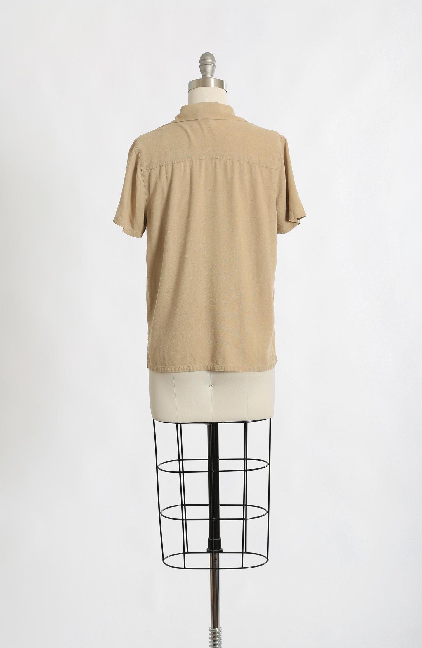 90s Taupe silk blouse