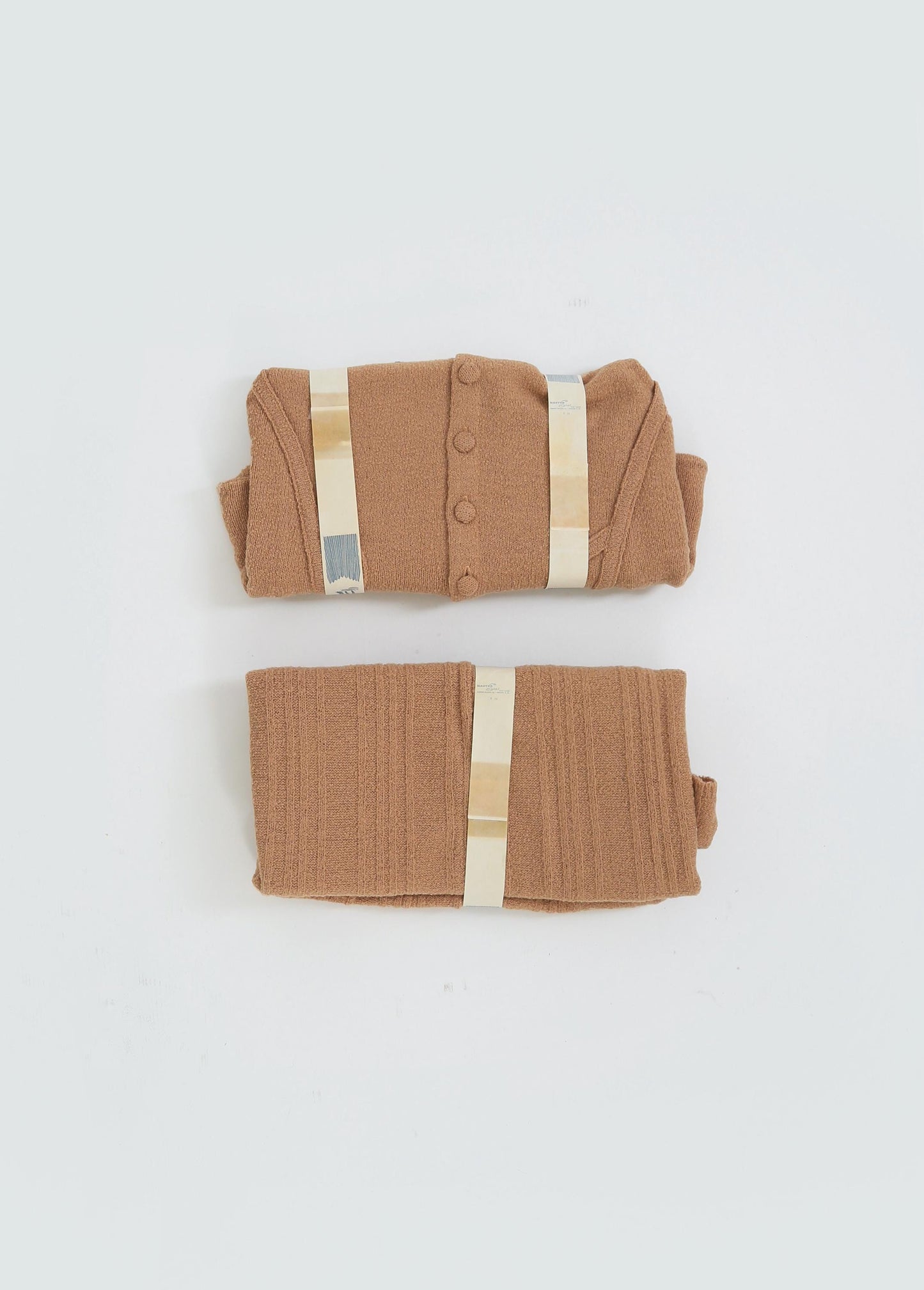 40s Lofties brown knit wool set | Vintage 1940s Deadstock Lofties knit wool 2pc set