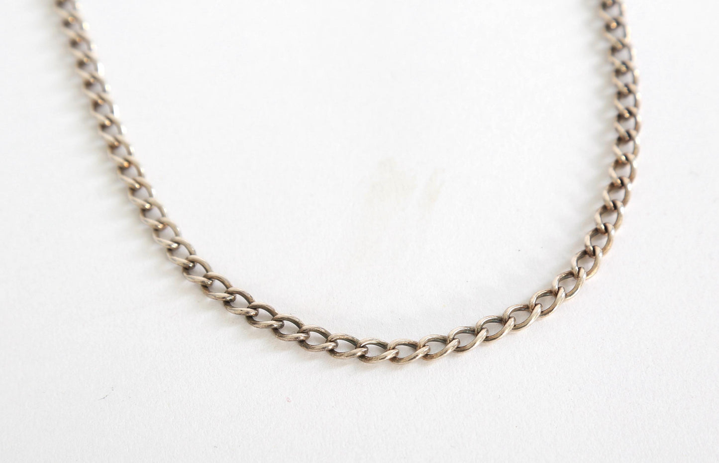 Vintage sterling silver curb chain necklace 25" 25g